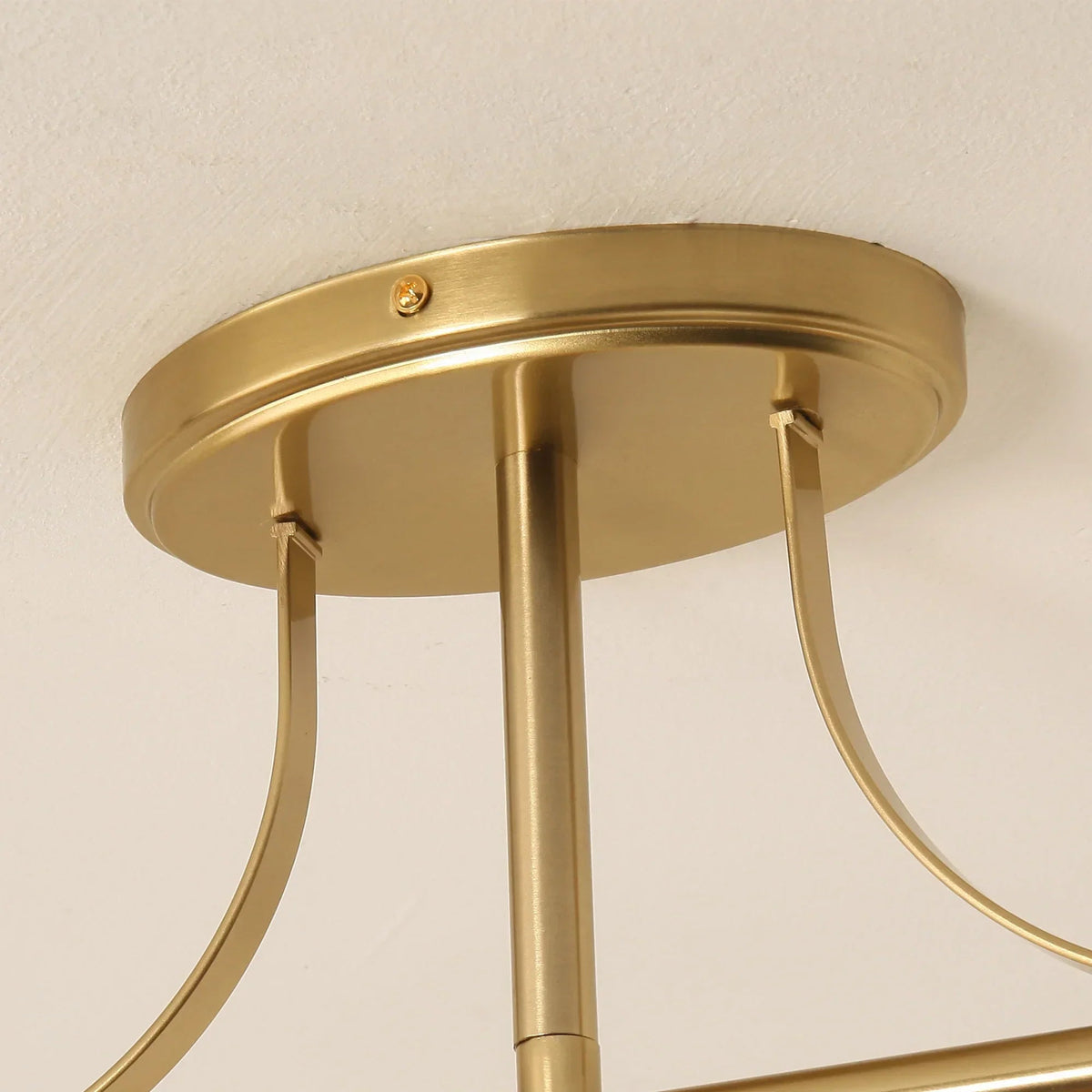 Golden 3-light chandelier ceiling canopy with three hanging stems