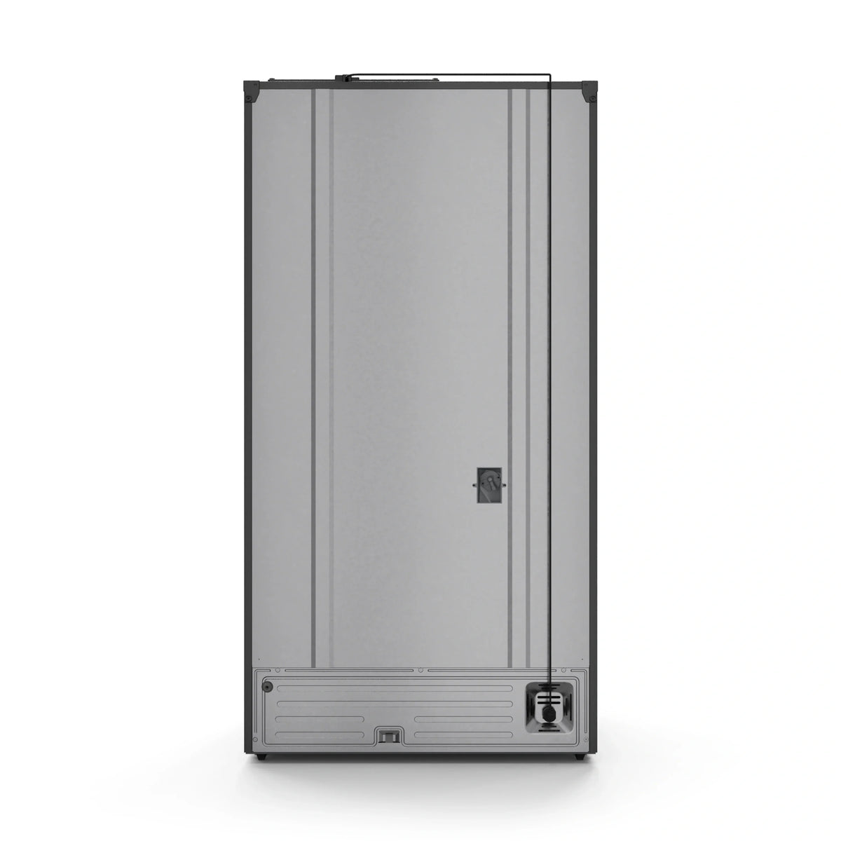 Stainless steel dishwasher door with control panel and pull handle