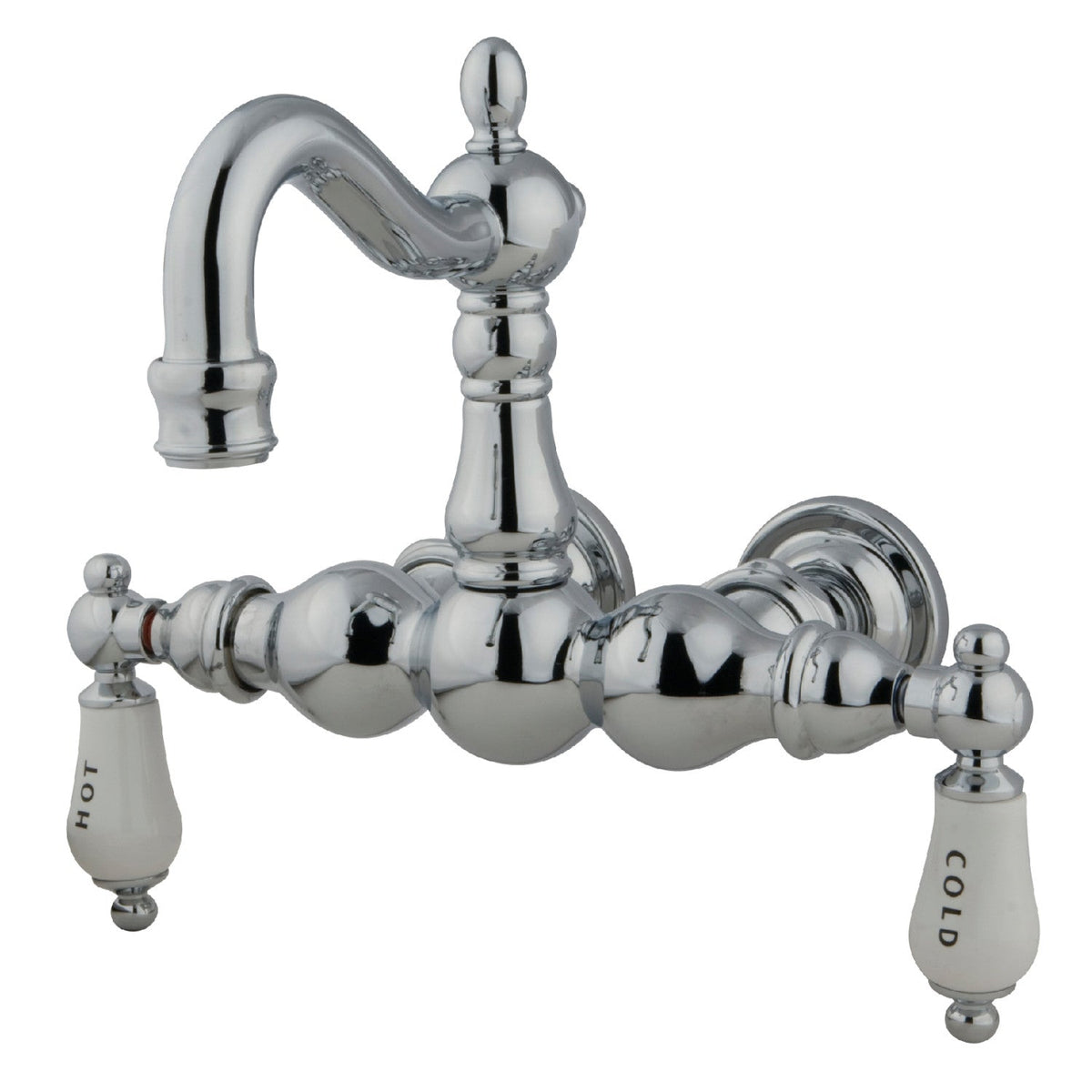 Vintage 3-3/8-Inch Wall Mount Tub Faucet in Polished Chrome