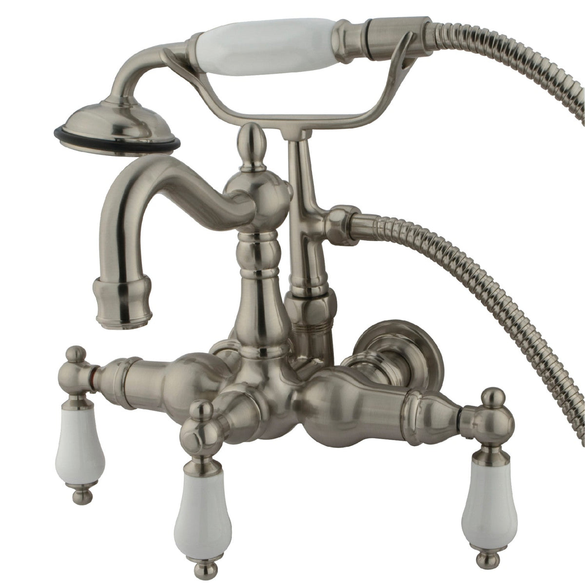 Vintage 3-3/8-Inch Wall Mount Tub Faucet in Brushed Nickel