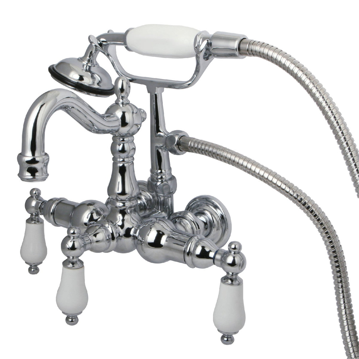 Vintage 3-3/8-Inch Wall Mount Tub Faucet in Polished Chrome