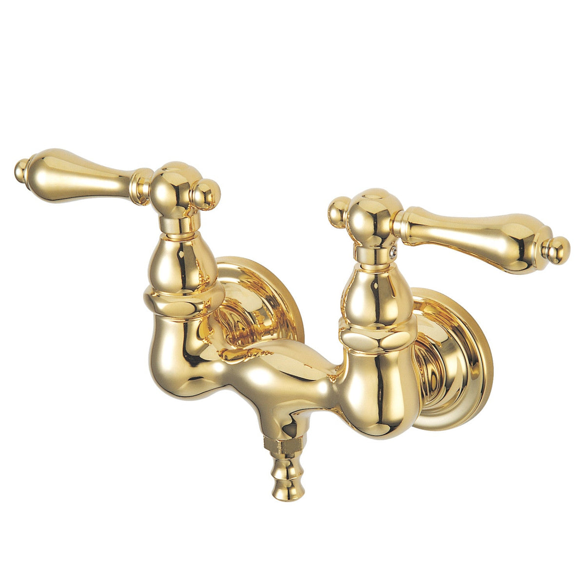 Vintage 3-3/8-Inch Wall Mount Tub Faucet in Polished Brass