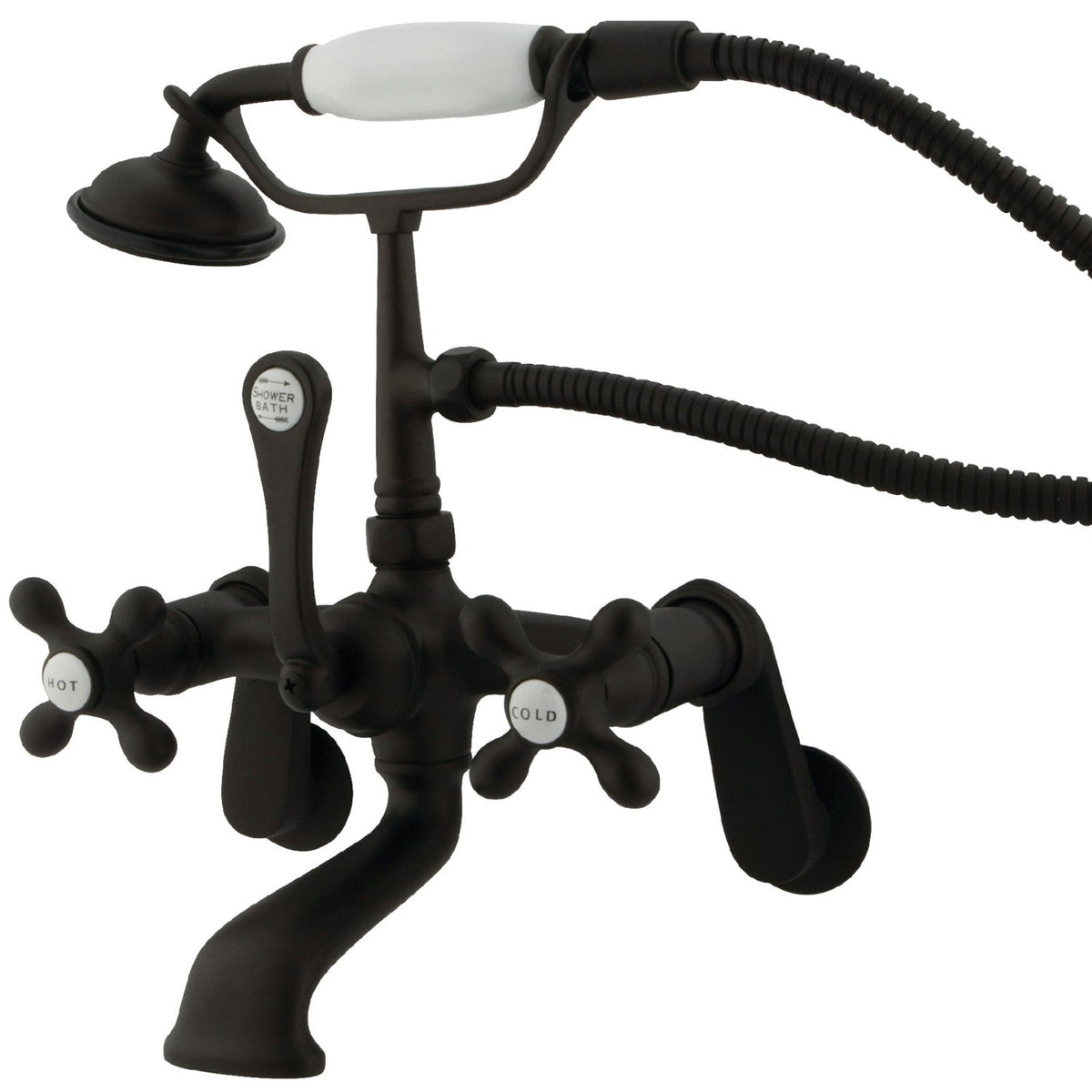 Vintage Adjustable Center Wall Mount Tub Faucet in Oil Rubbed Bronze