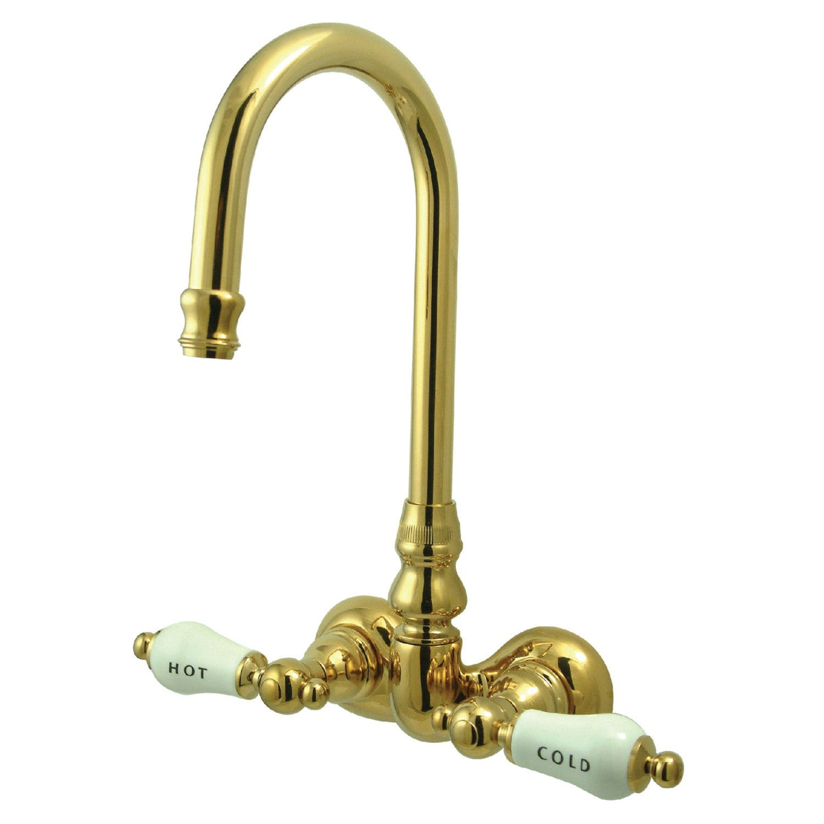 Vintage 3-3/8-Inch Wall Mount Tub Faucet in Polished Brass