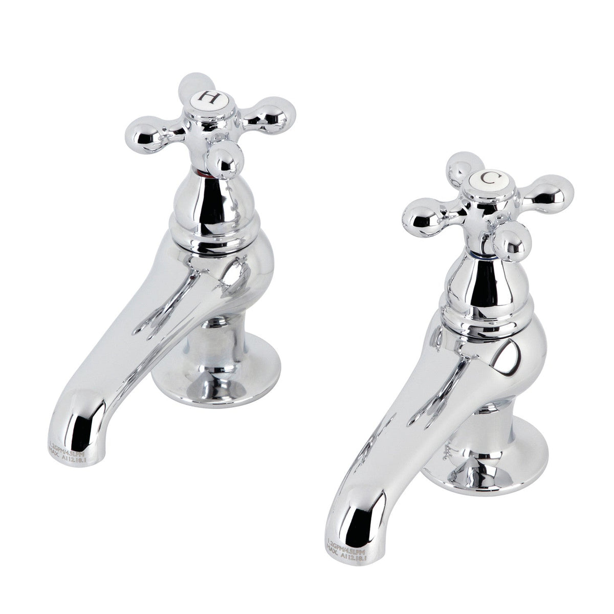Vintage Basin Tap Faucet with Metal Cross Handle in Polished Chrome