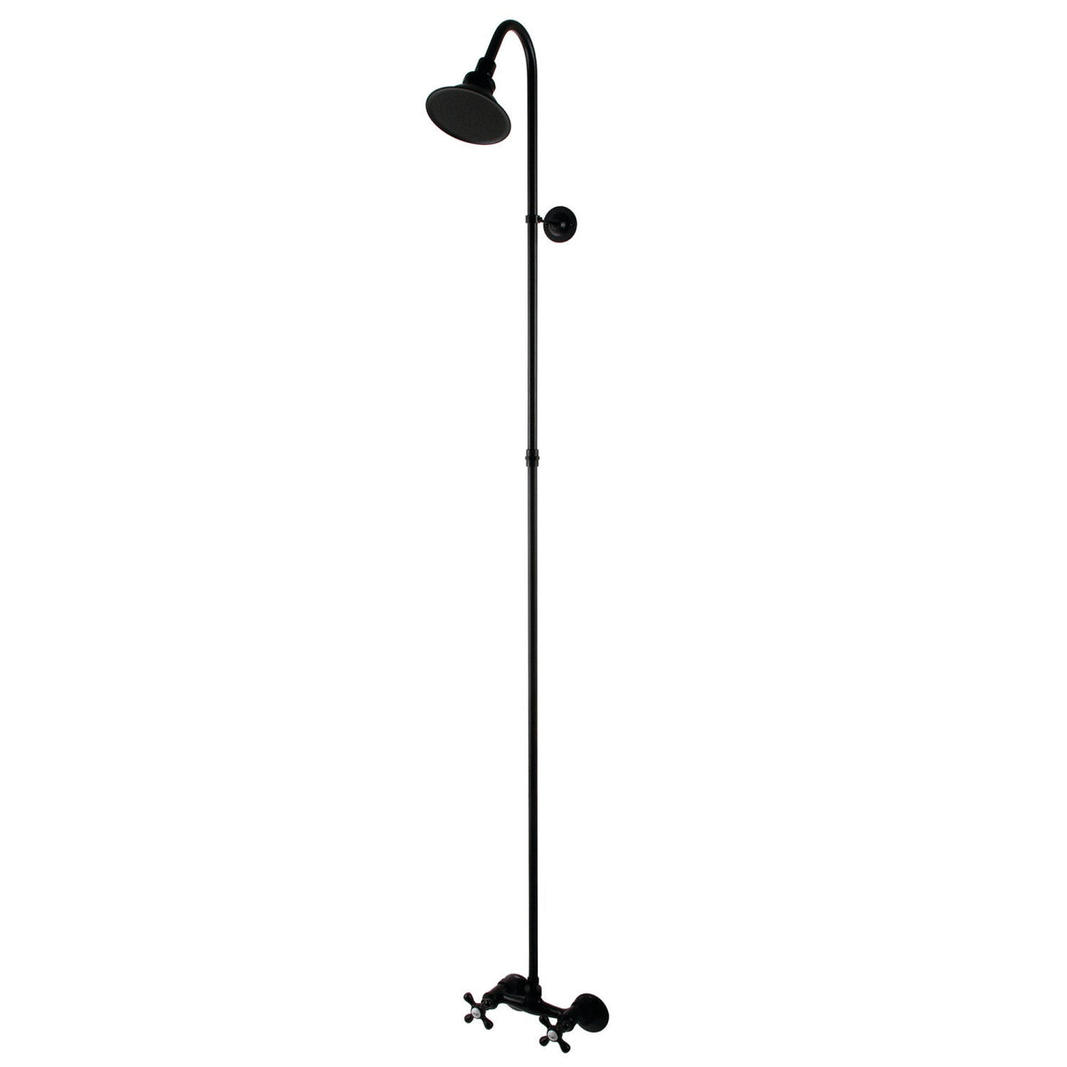 Vintage Wall Mount Shower Combo in Matte Black