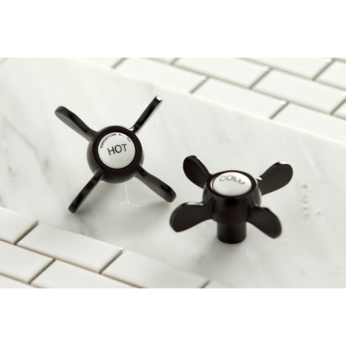 Kingston Freestanding Tub Faucet with Supply Line and Stop Valve in Oil Rubbed Bronze