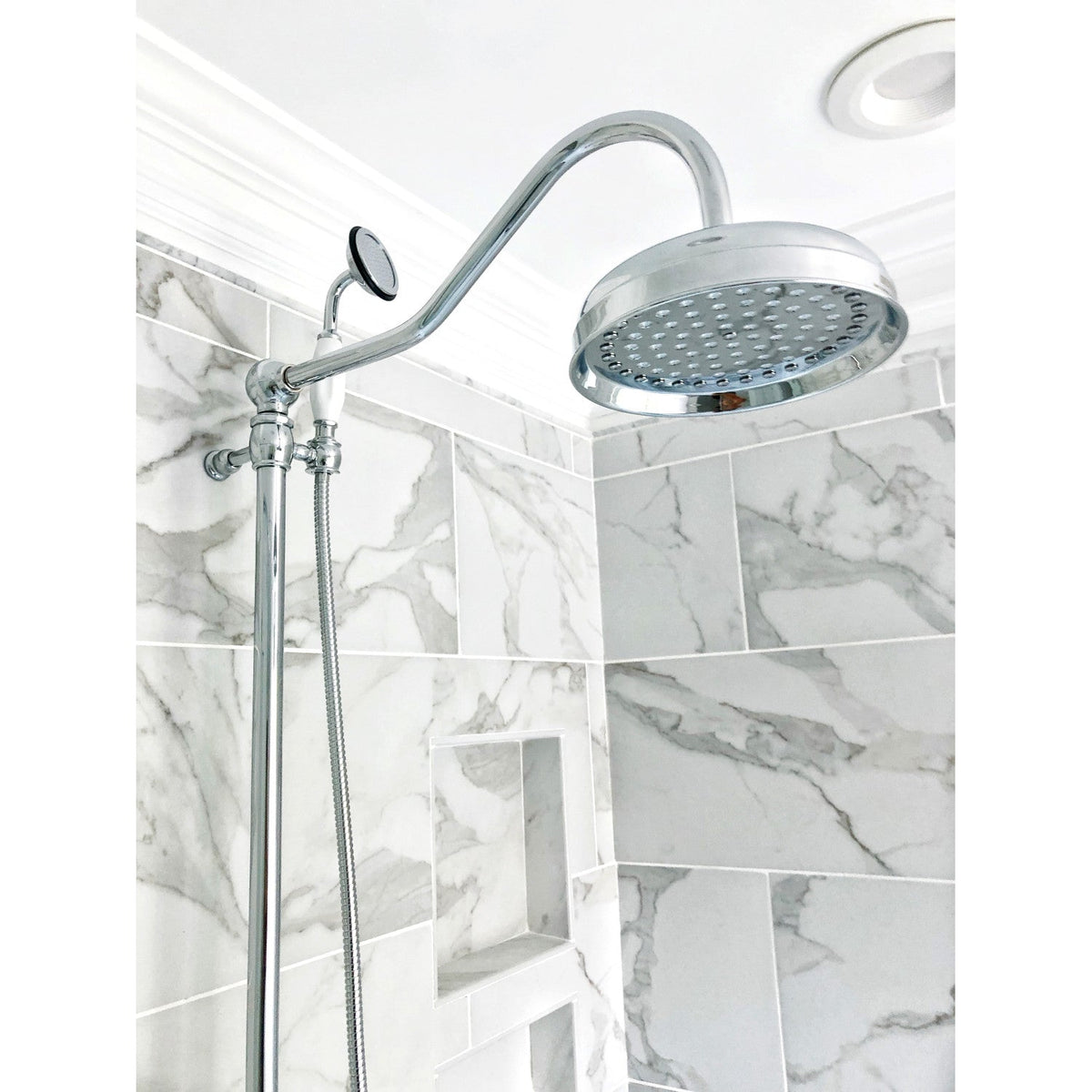 Vintage Tub Wall Mount Rain Drop Shower System with Hand Shower in Polished Chrome