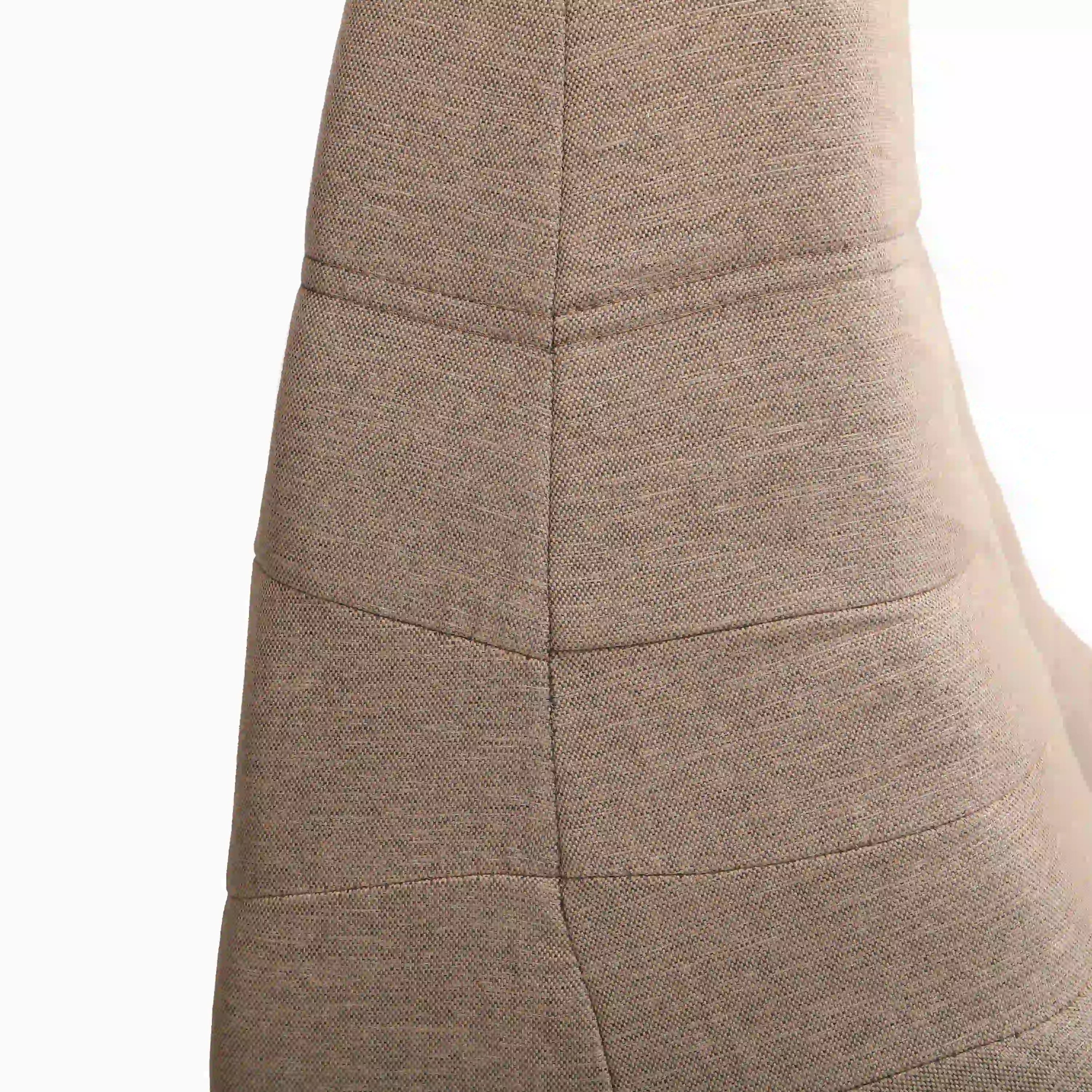 Outdoor foam loveseat sofa chair, brown textured fabric with stitched back panels