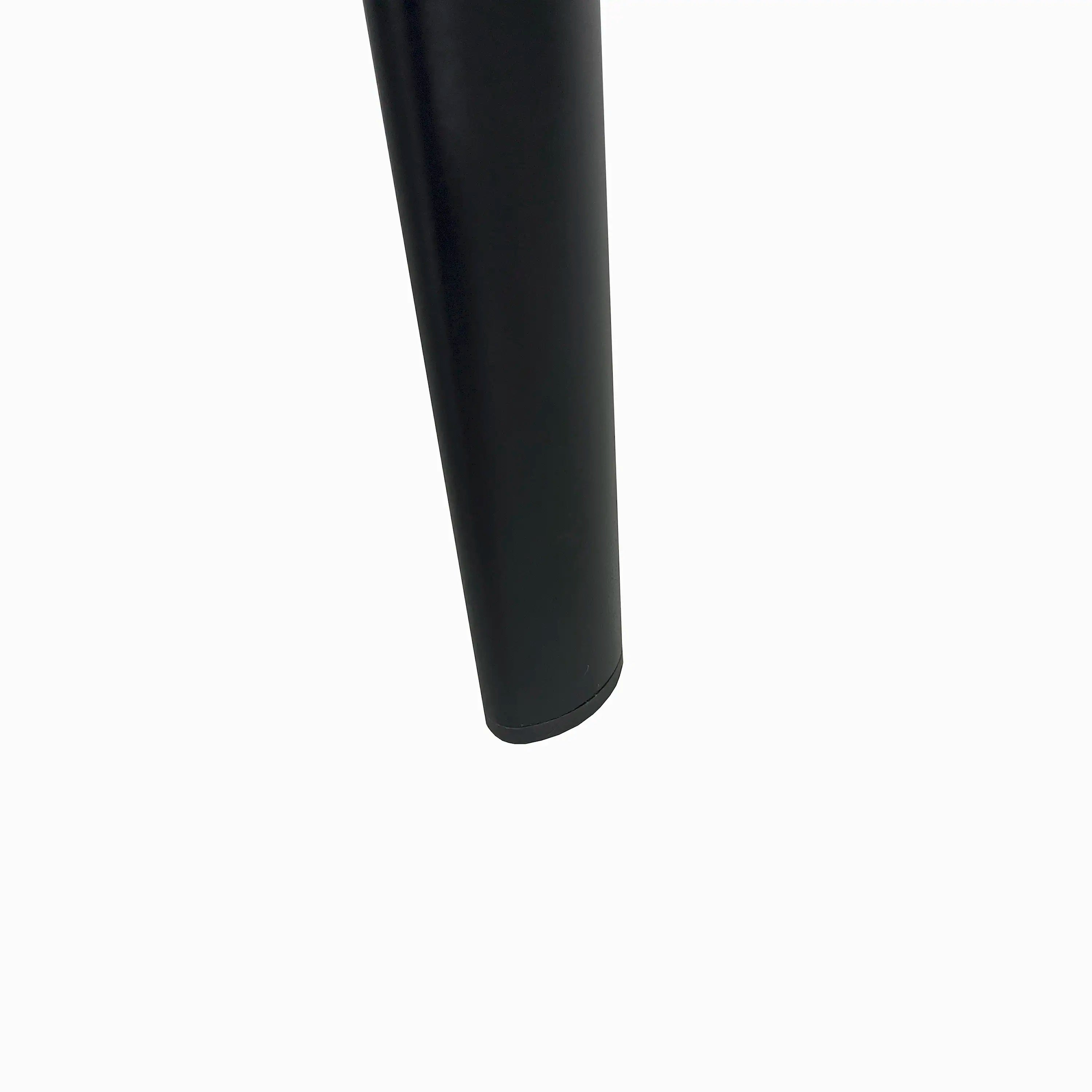 Dark grey metal table leg with rounded bottom end cap