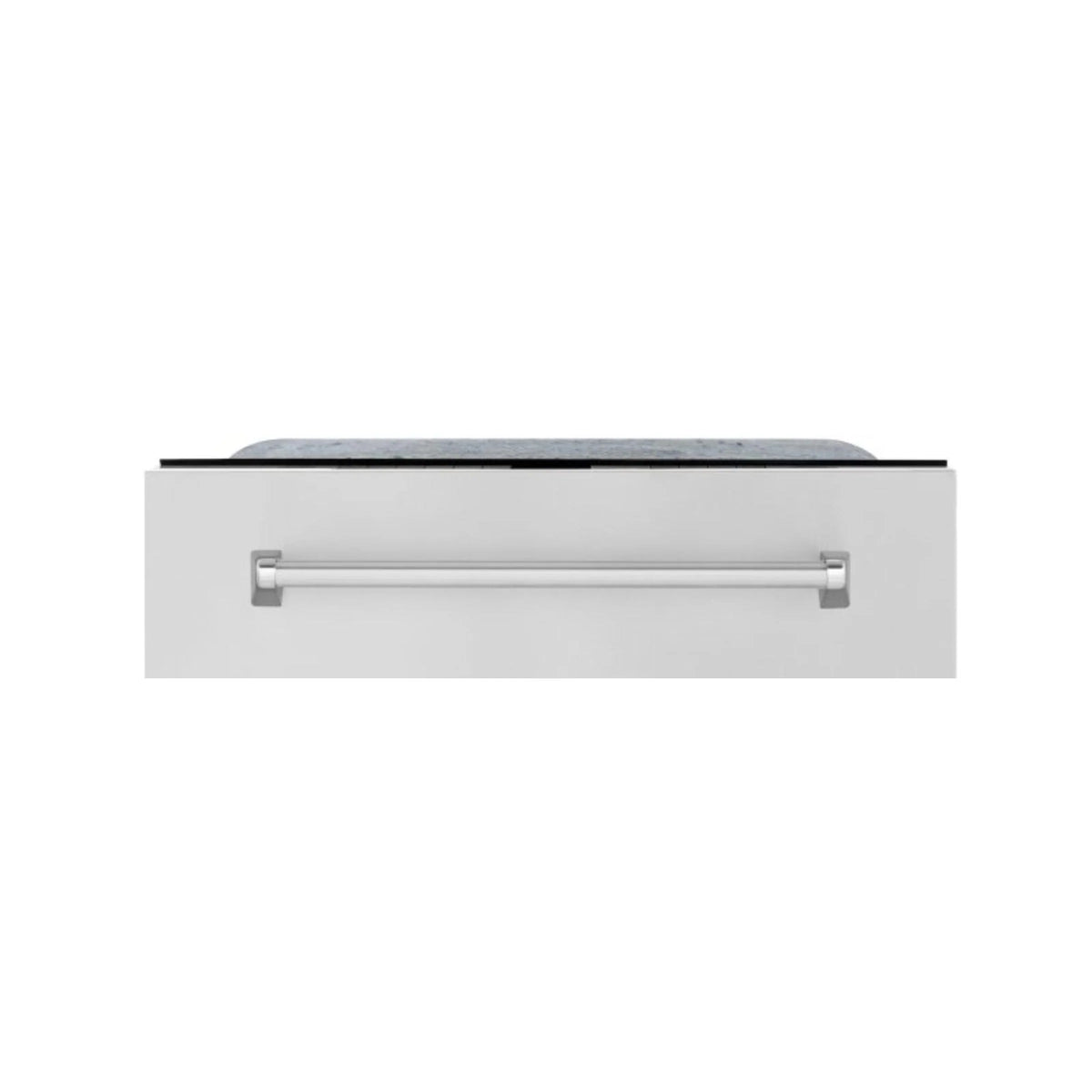 Stainless steel dishwasher front panel with horizontal handle bar