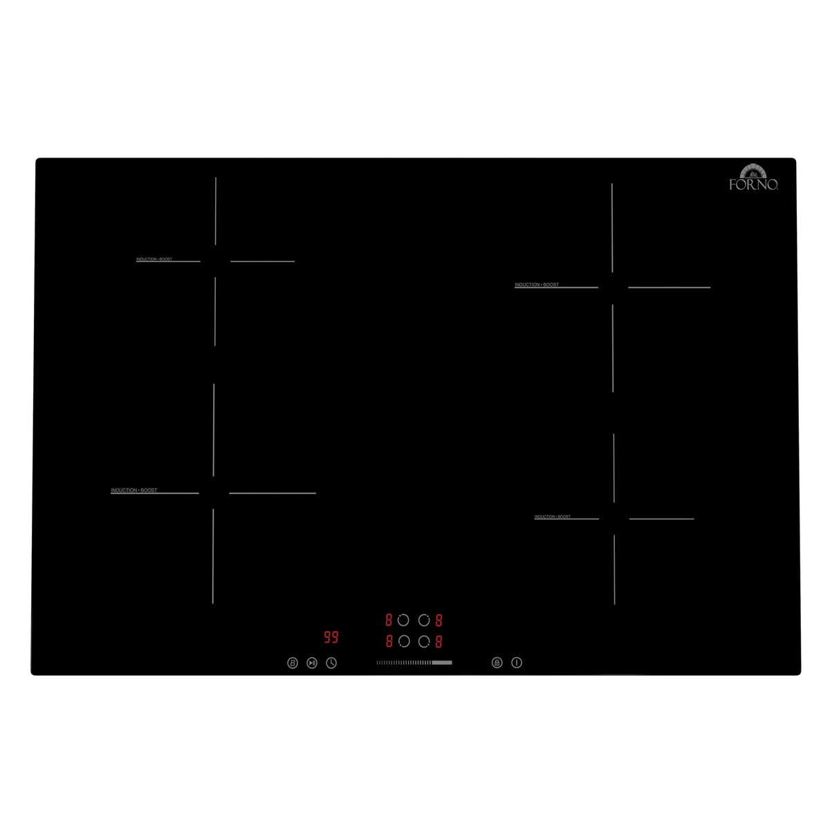 Forno Parco 30-Inch Induction Cooktop, 4 Zones, 7200W, Touch Control, 9 Power Levels & Booster Function (FCTIN0583-30)