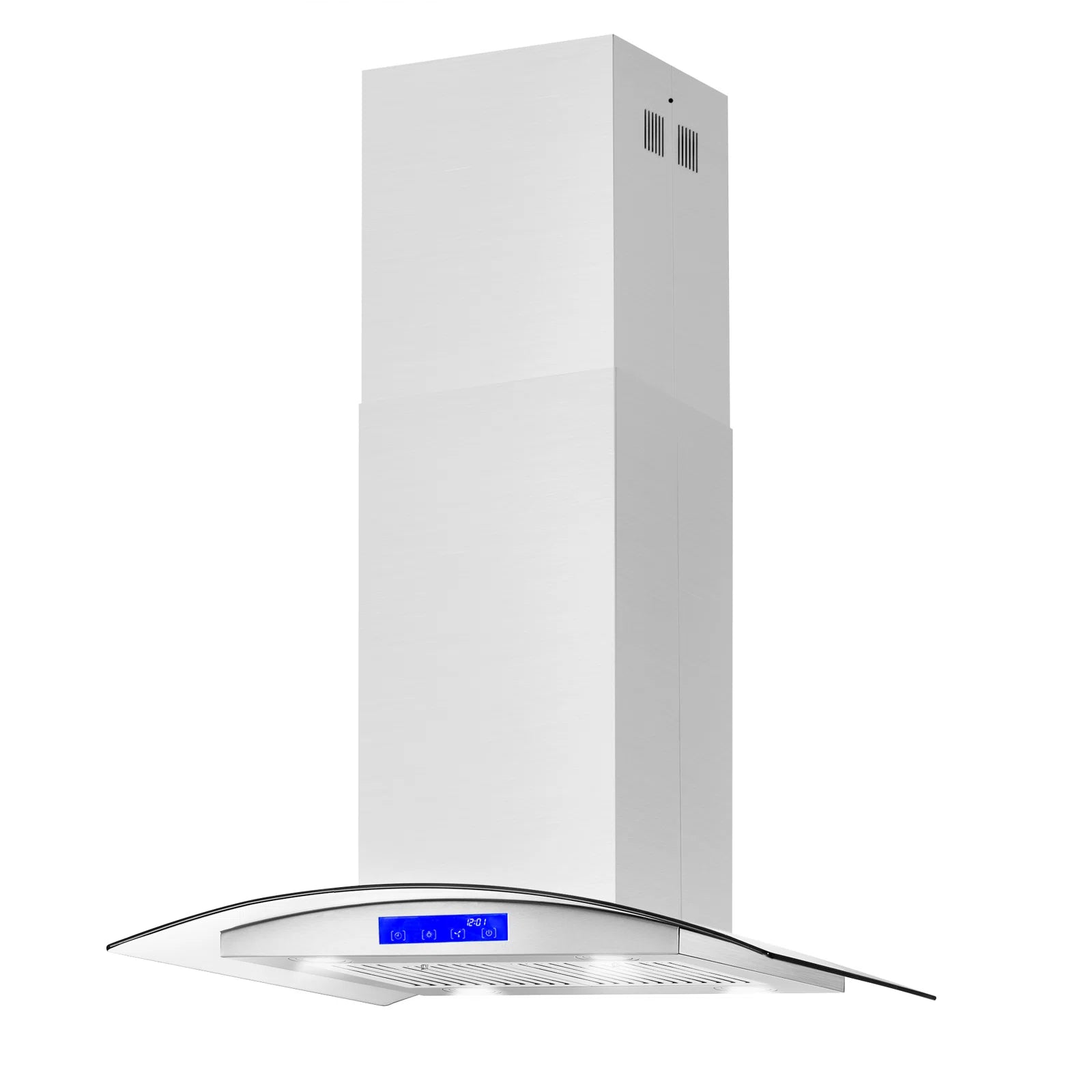 Cosmo 30 Inch 380 CFM Ductless Island Range Hood in Stainless Steel wi