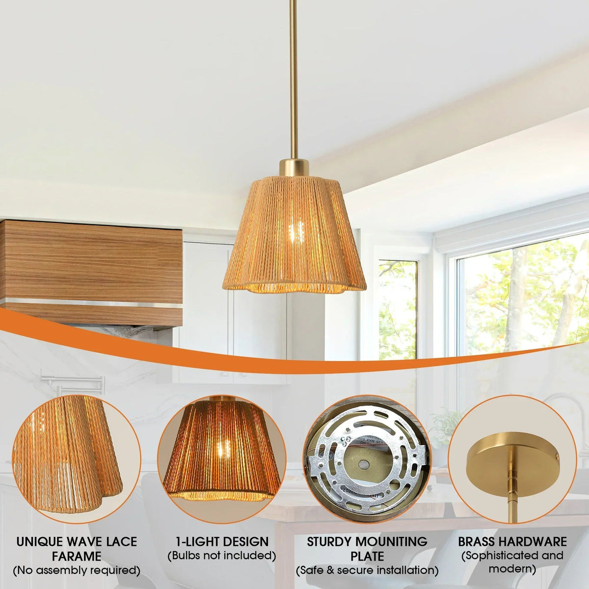 Parrot Uncle 7-Inch Elsa 1-Light Island Pendant Light (D3017)