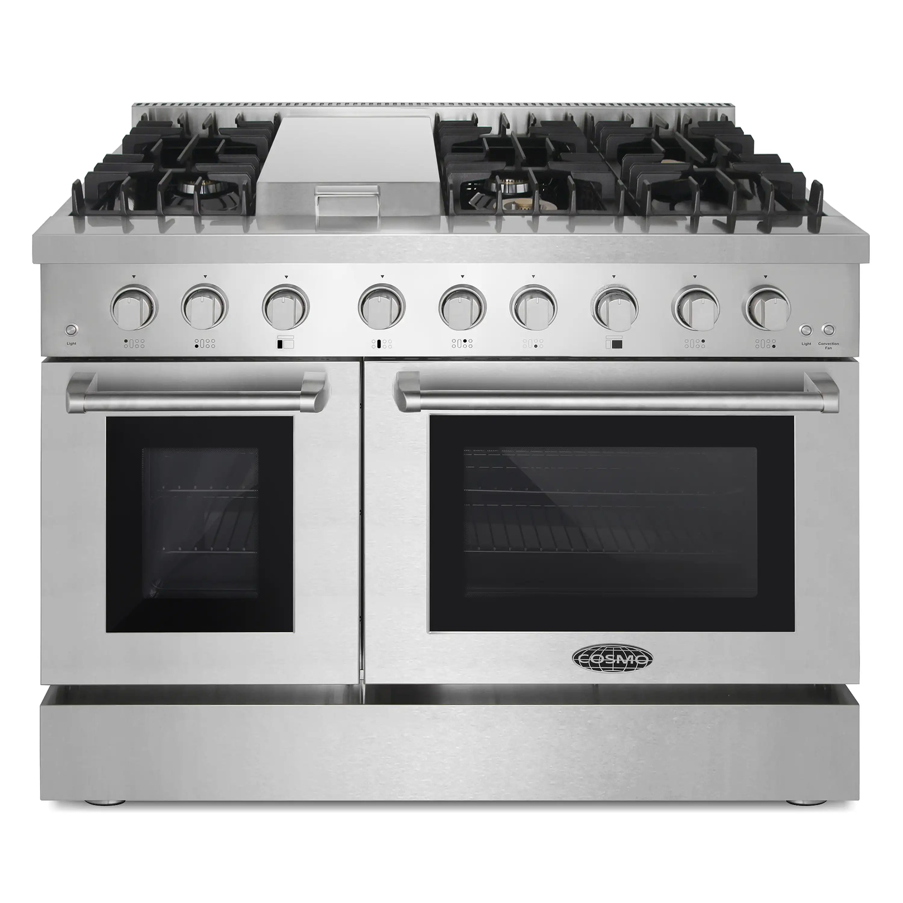 Cosmo 48-Inch Dual Fuel Range with Griddle and Double Oven (COS-DFRL48 Cosmo 48-Inch Dual Fuel Range with Griddle and Double Oven (COS-DFRL48