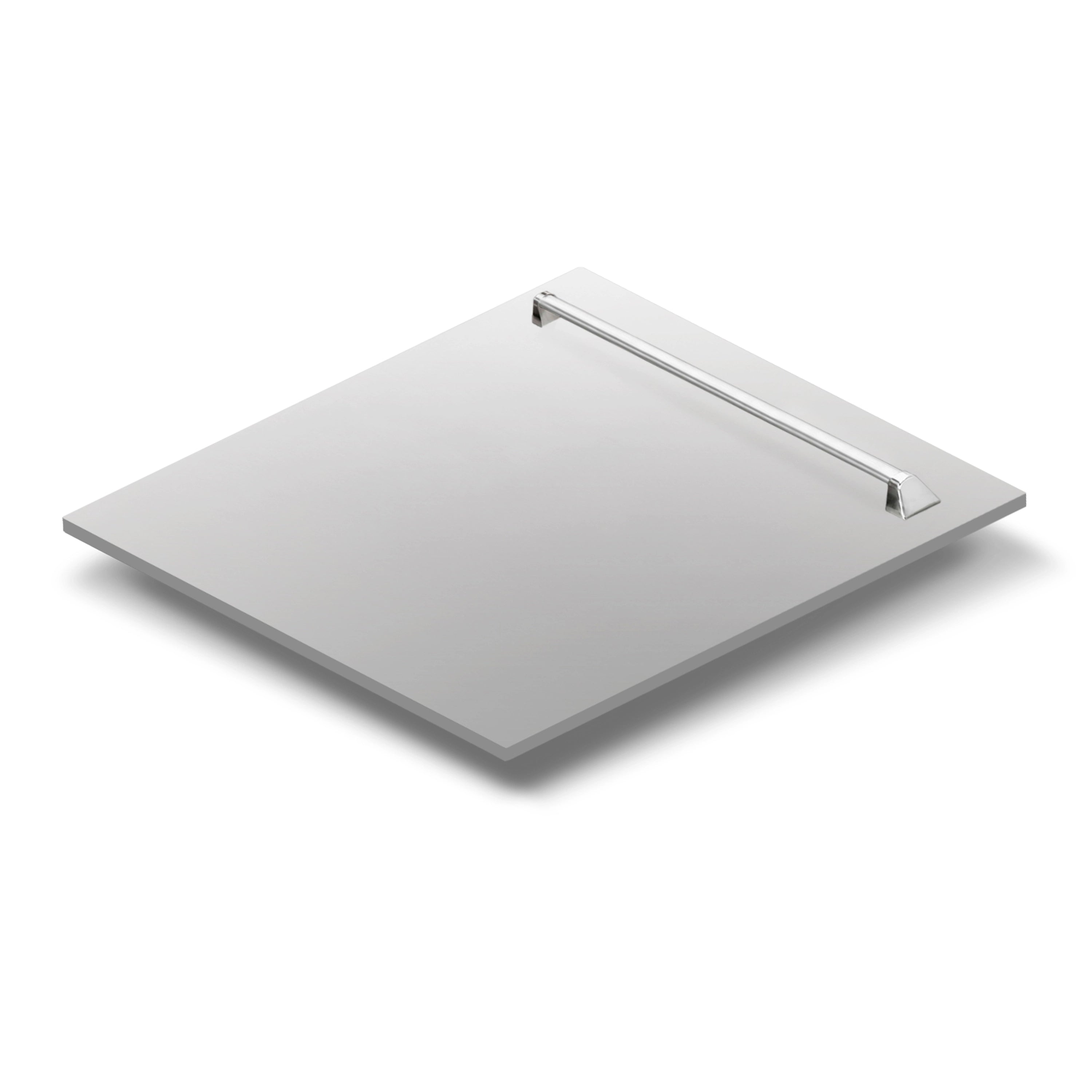 Stainless steel microwave door panel with horizontal handle