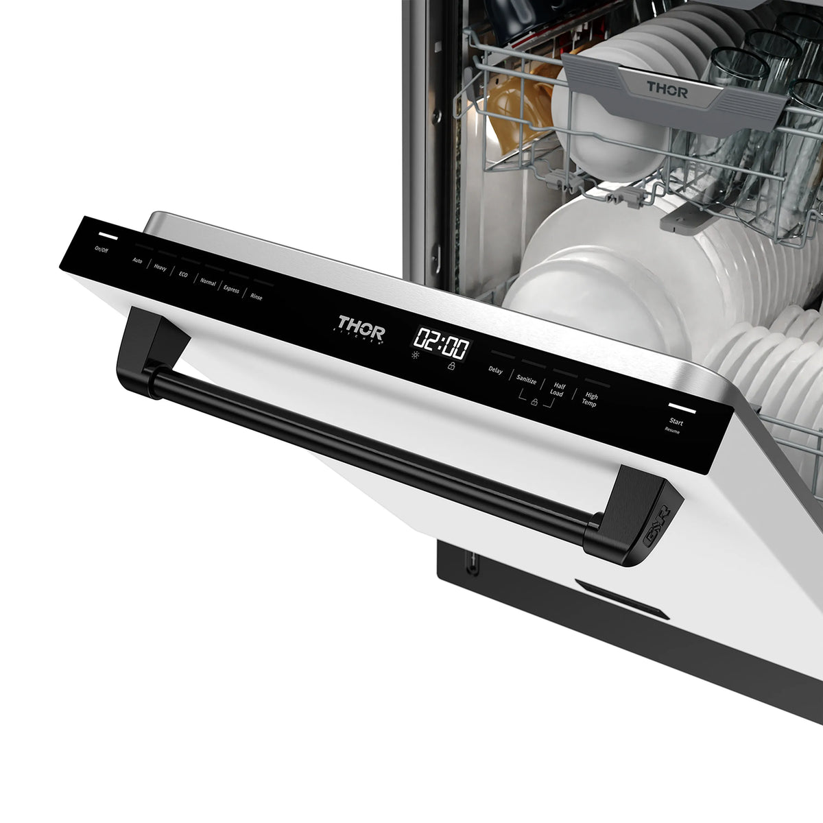 Gordon Ramsay by Thor Kitchen 24-Inch Dishwasher in White with Black Trim (DW24X8BAW-BLK)