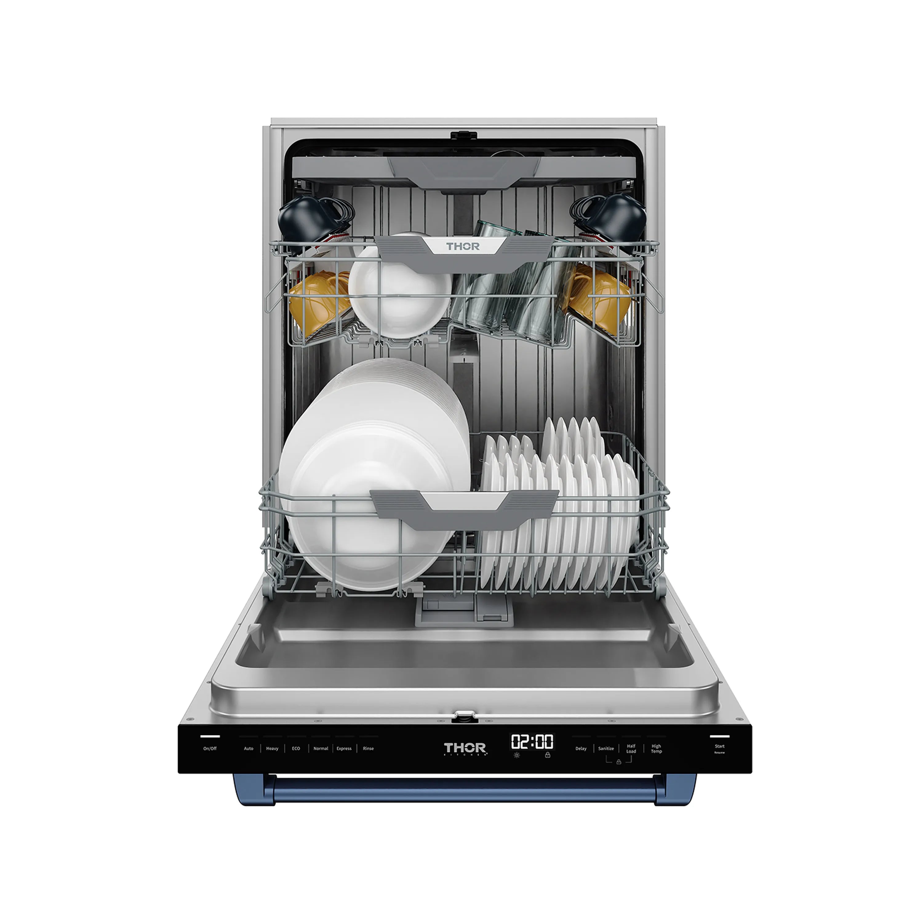 Gordon Ramsay by Thor Kitchen 24-Inch Dishwasher in White with Navy Blue Trim (DW24X8BAW-BLU)