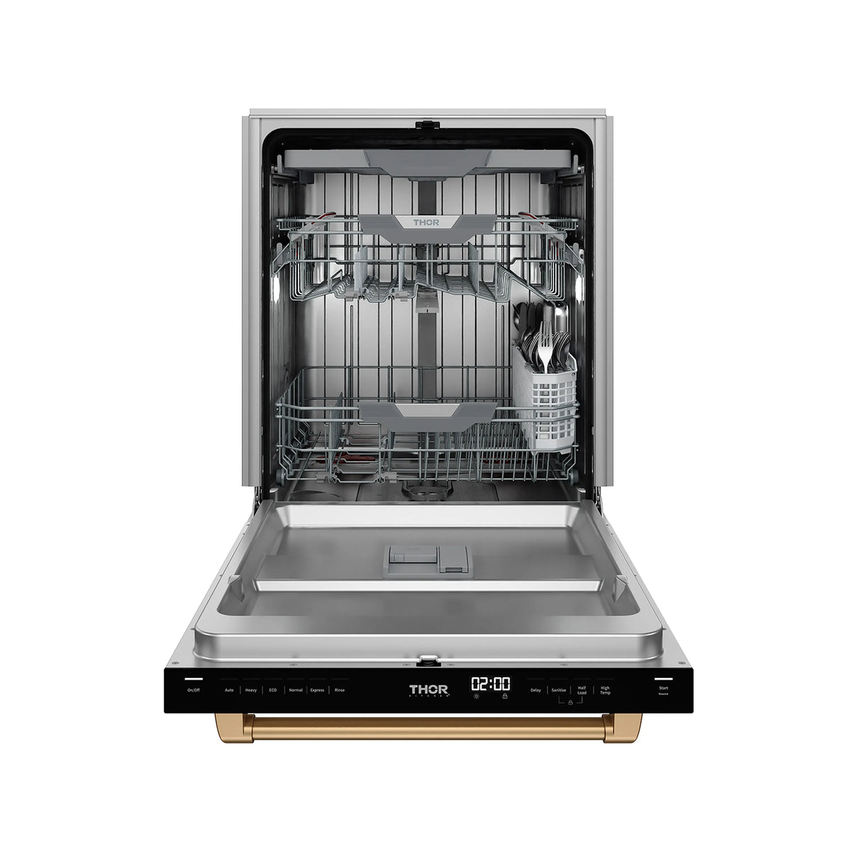 Gordon Ramsay by Thor Kitchen 24-Inch Dishwasher in White with Bronze Trim (DW24X8BAW-BRZ)