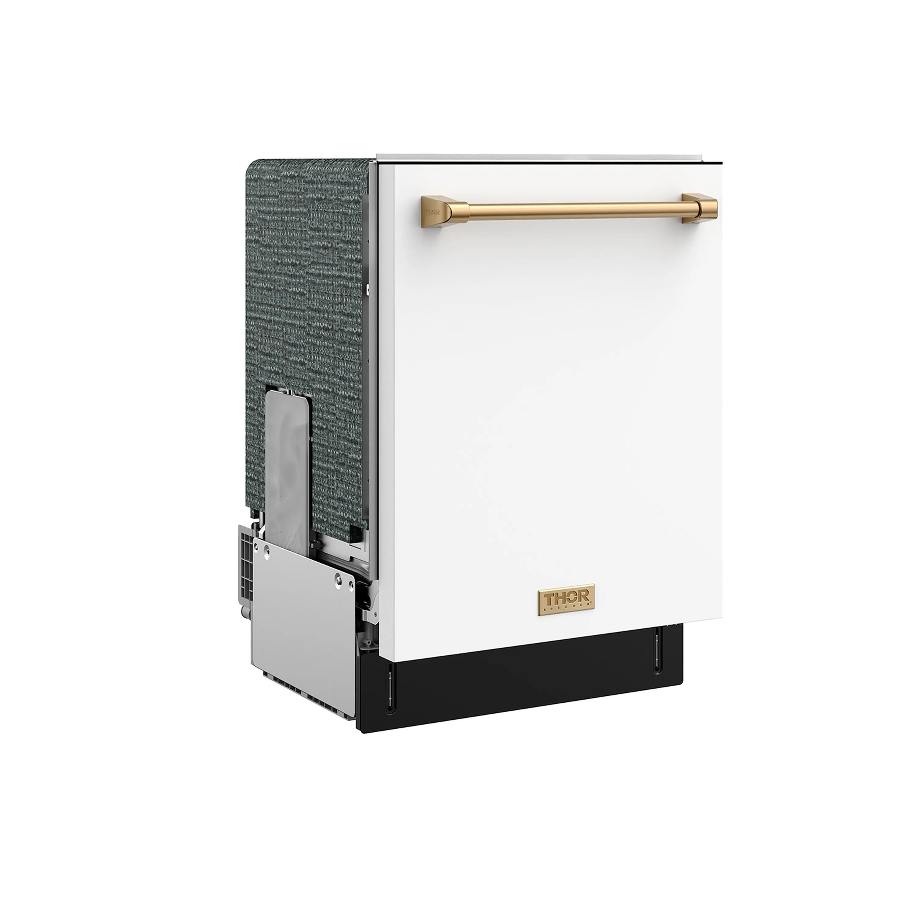 Gordon Ramsay by Thor Kitchen 24-Inch Dishwasher in White with Bronze Trim (DW24X8BAW-BRZ)