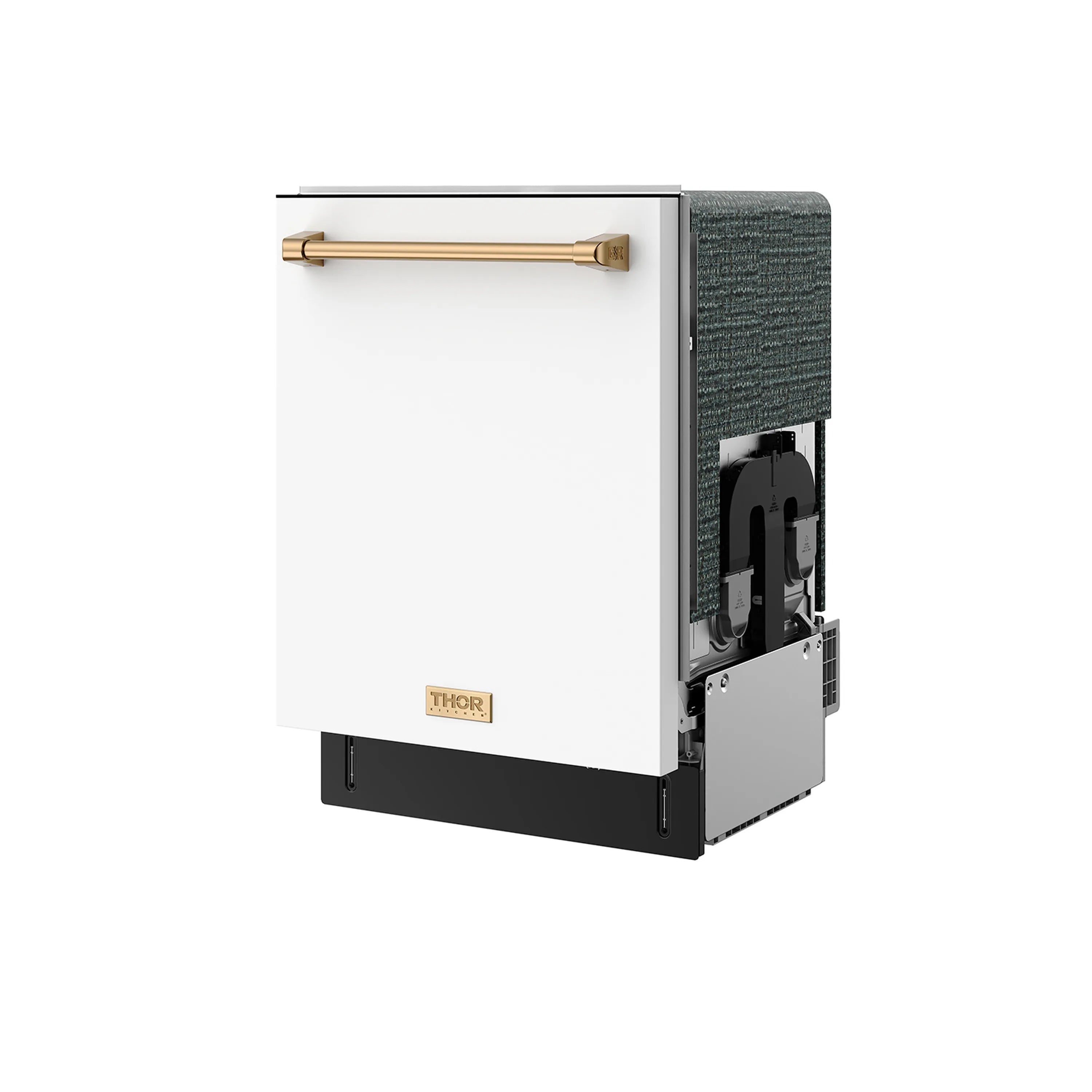 Gordon Ramsay by Thor Kitchen 24-Inch Dishwasher in White with Bronze Trim (DW24X8BAW-BRZ)