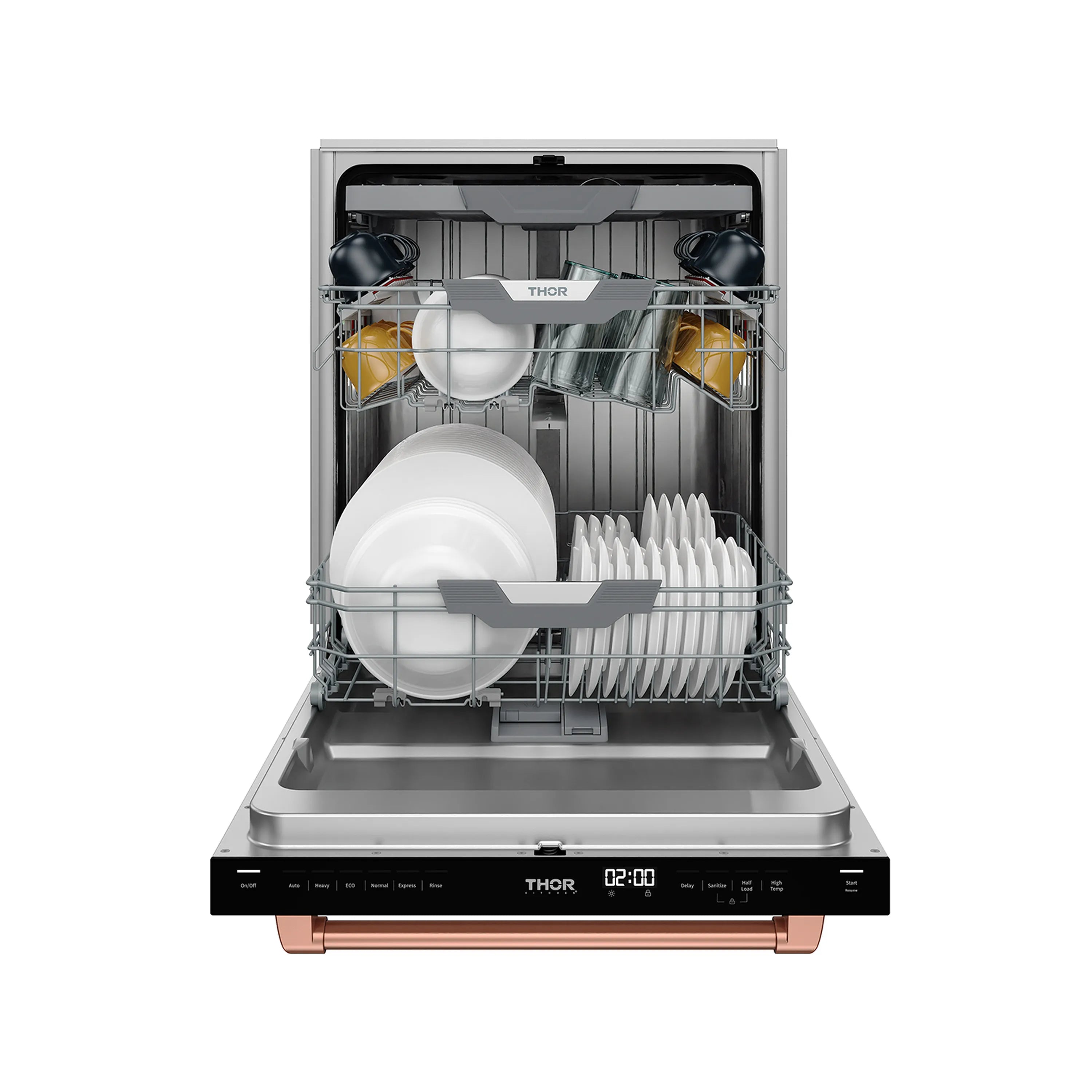 Gordon Ramsay by Thor Kitchen 24-Inch Dishwasher in White with Rose Gold Trim (DW24X8BAW-RSG)