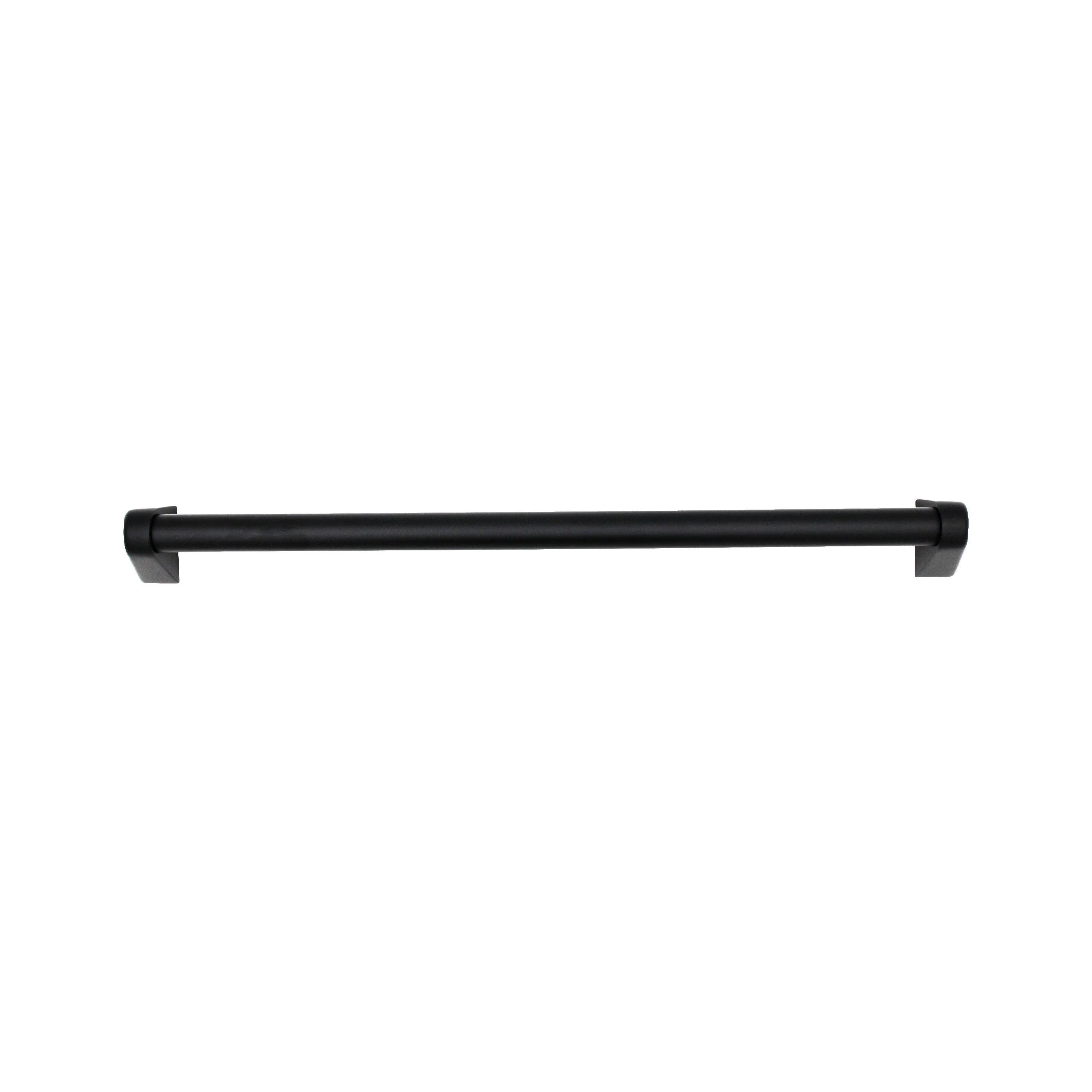 Matte black 24-inch dishwasher handle with squared end brackets