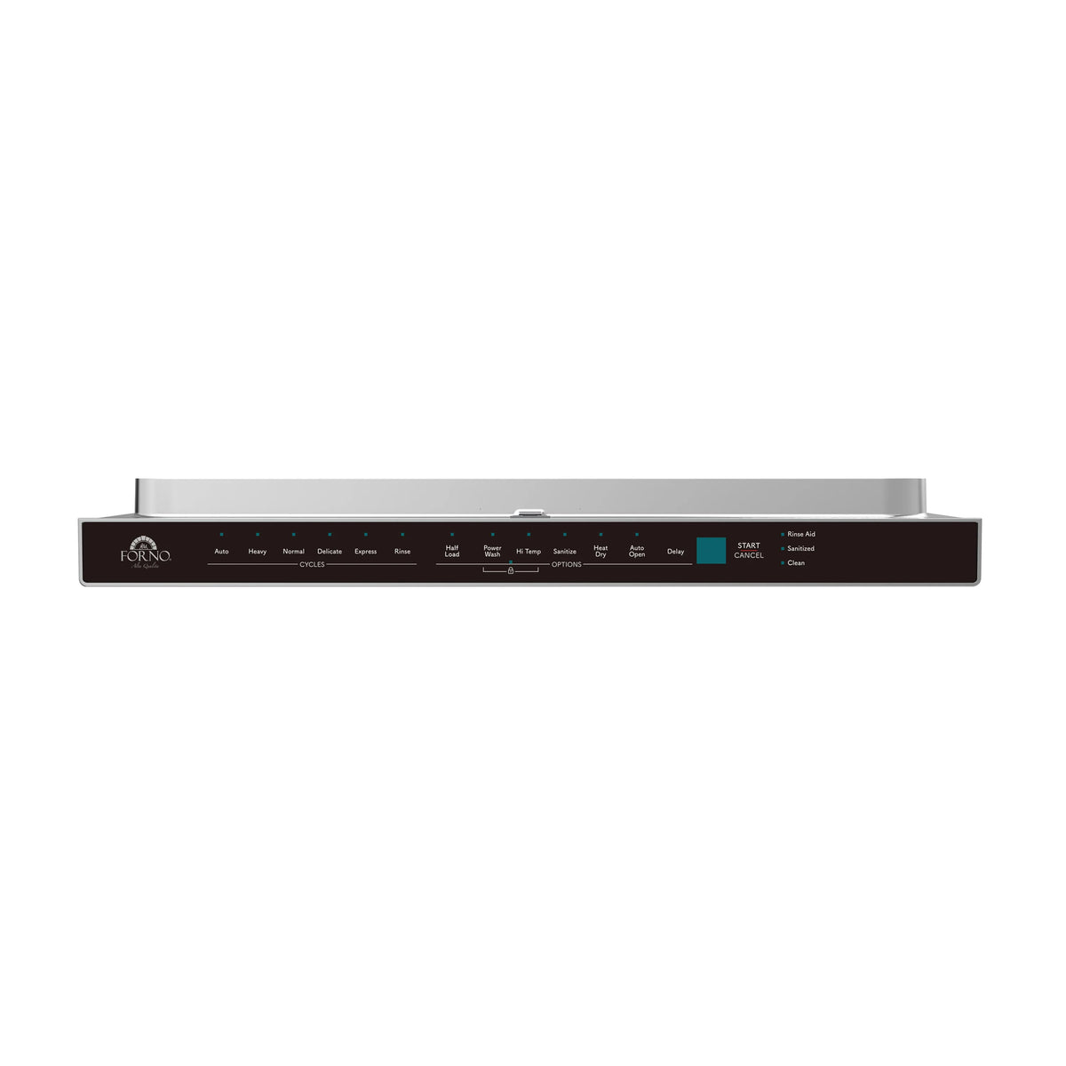 Built-in dishwasher top control panel bar with cycle buttons