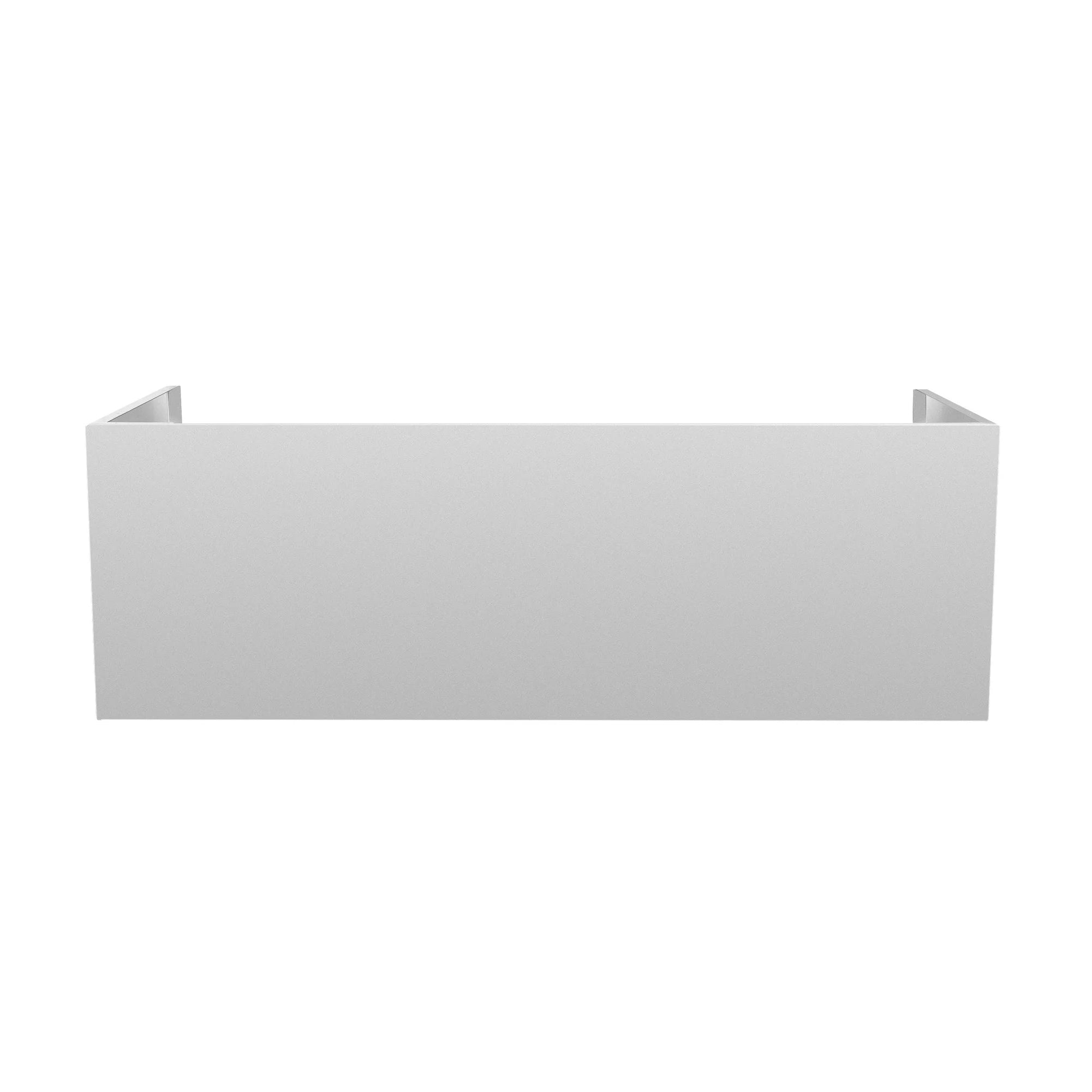 TrueFlame 12-inch duct cover for vent hood, light gray rectangular chimney