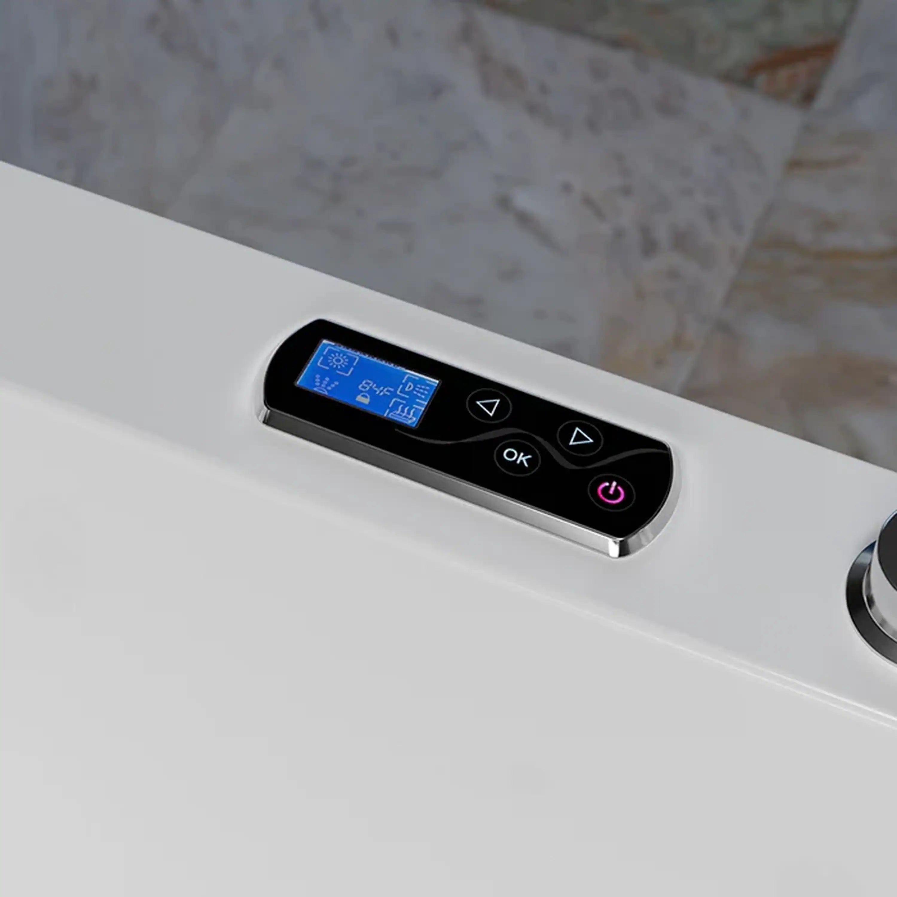 Bathtub LED control panel with jet buttons and OK control