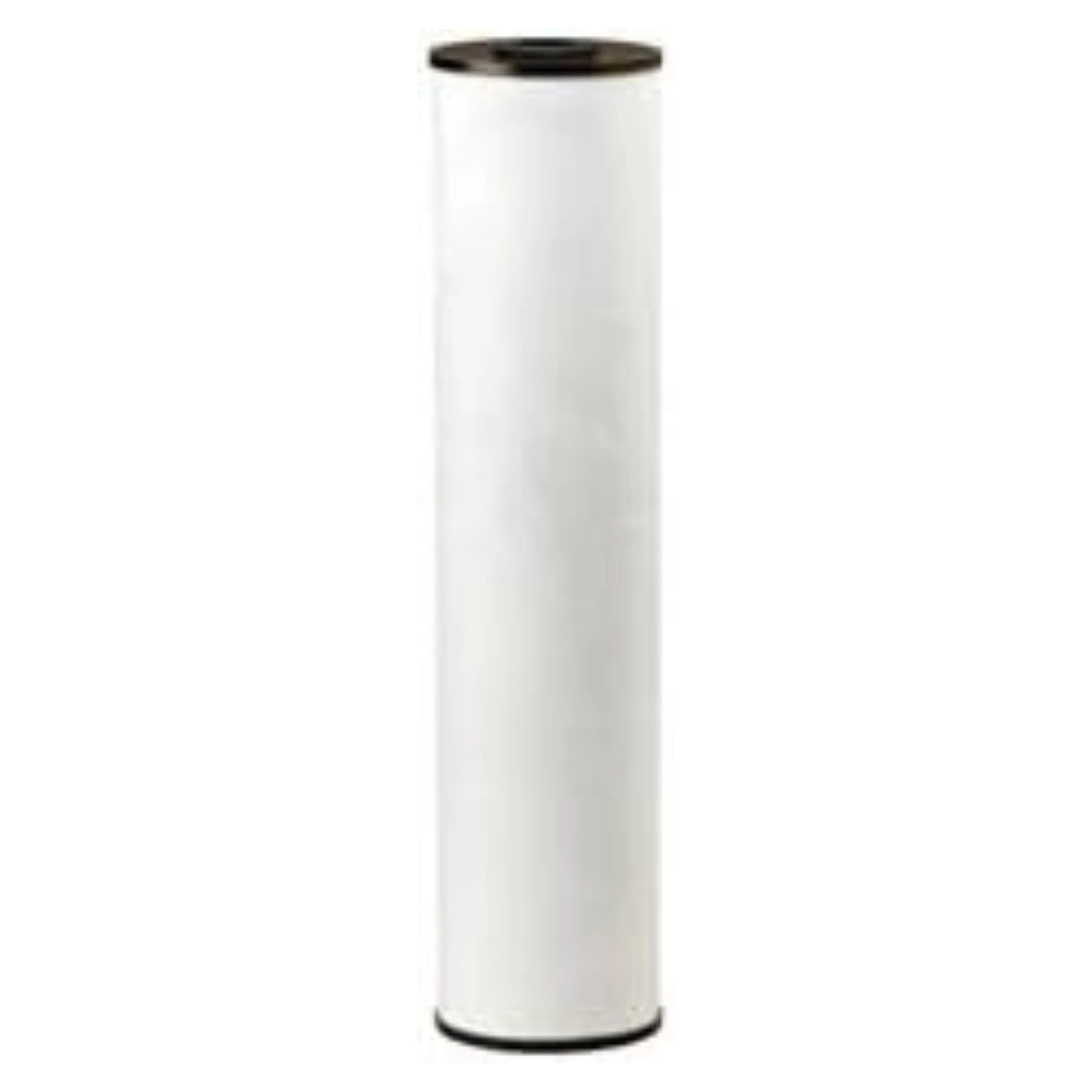 20-inch water softening filter cartridge, white cylinder with black end caps