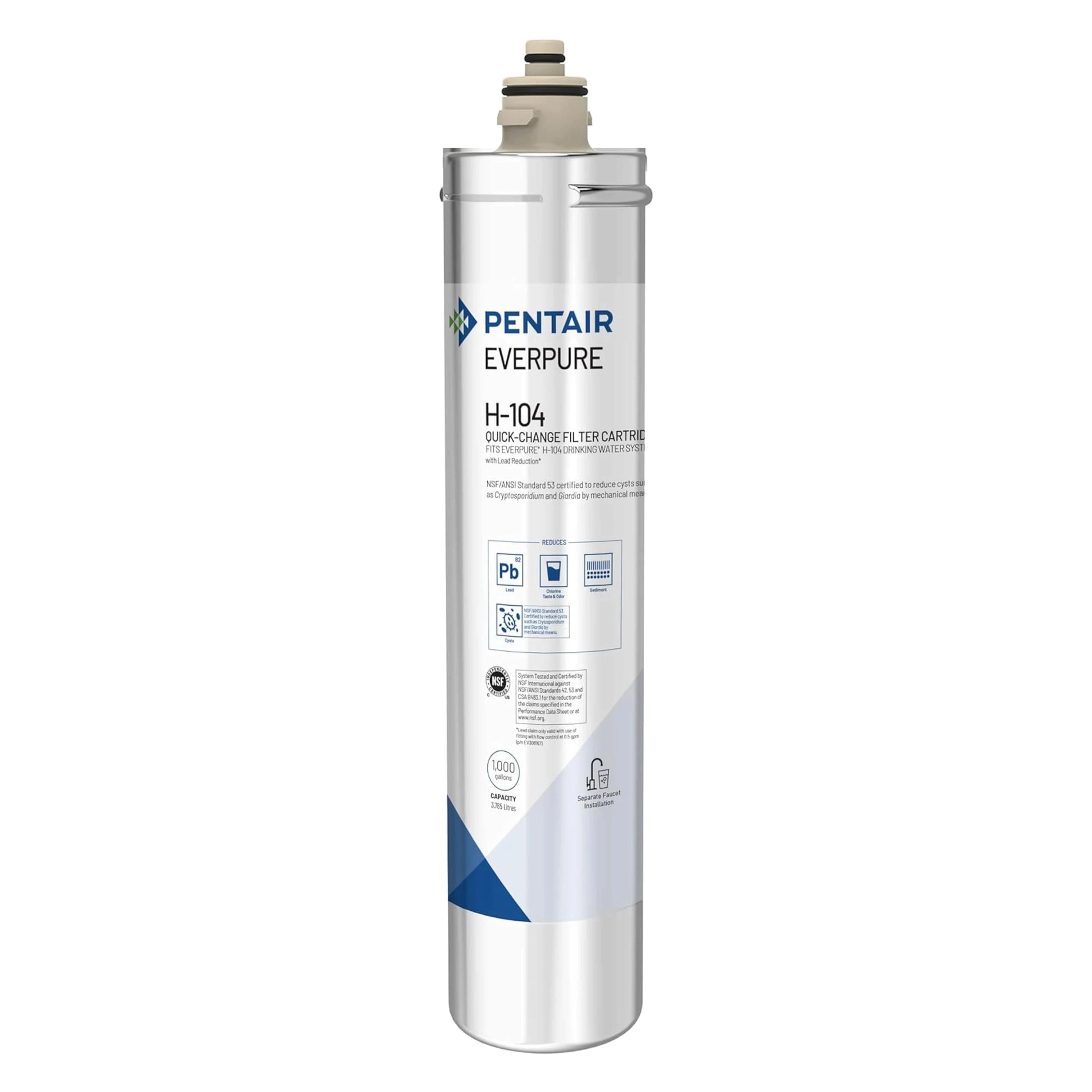 Everpure H-104 quick-change drinking water filter cartridge, upright cylinder