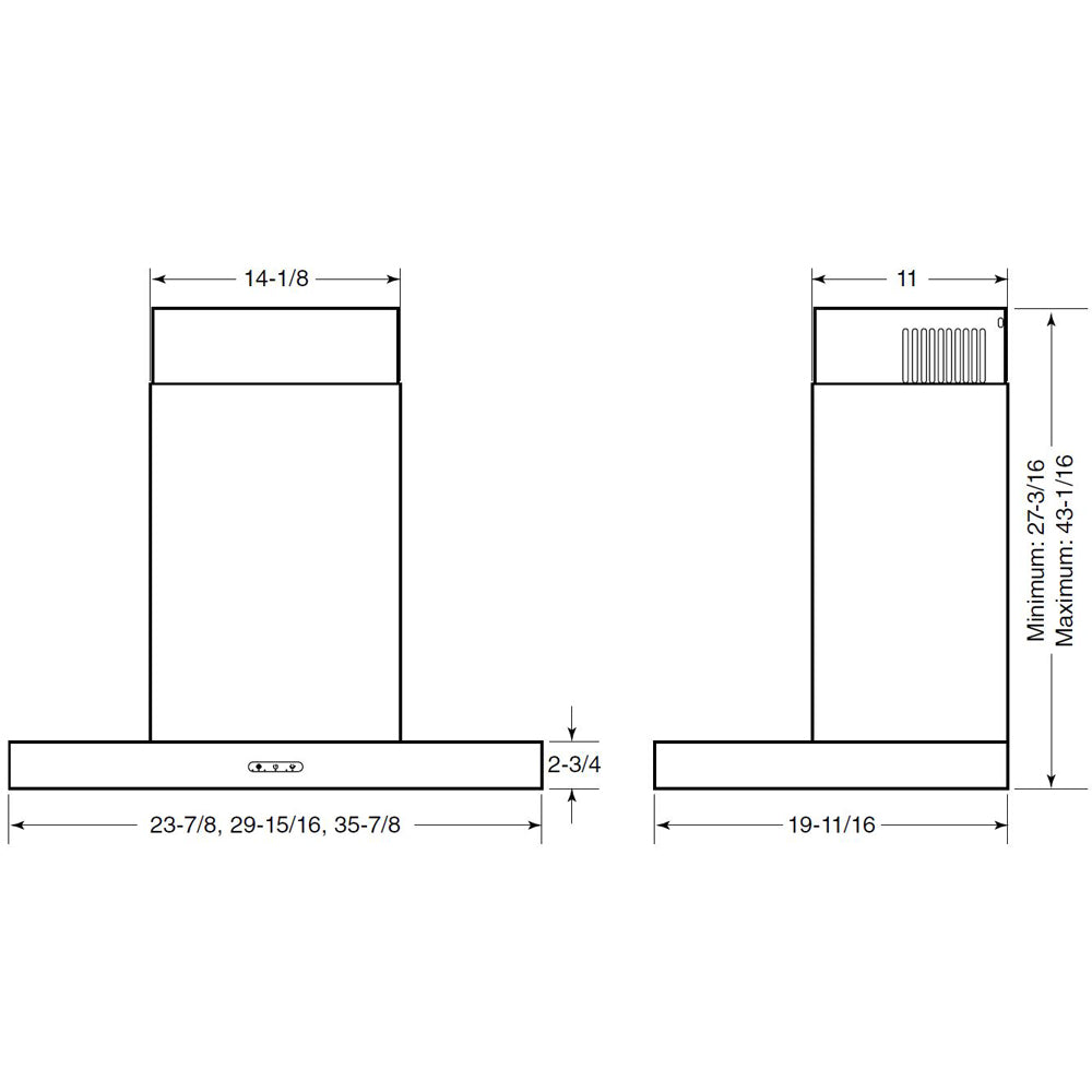 Broan-NuTone Elite EW43 Series 36-Inch 460 CFM Convertible Wall Mount Chimney Range Hood in Stainless Steel (EW4336SS)