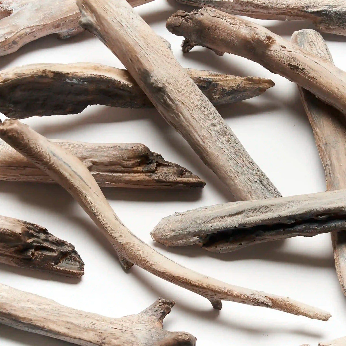 Set of natural wood log pieces for electric fireplace