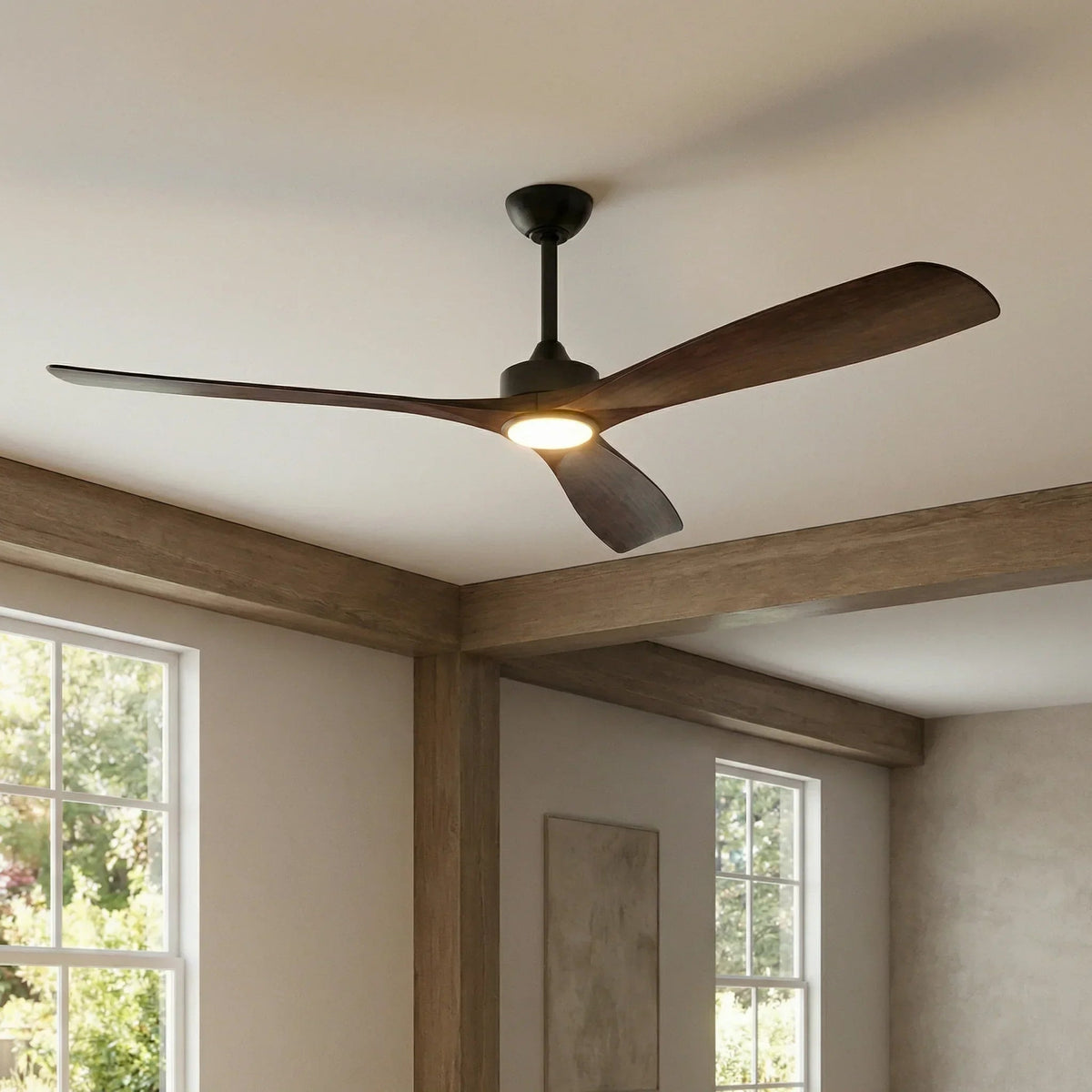 Parrot Uncle 60-Inch Alexi DC Motor Modern Downrod Ceiling Fan with LED Light