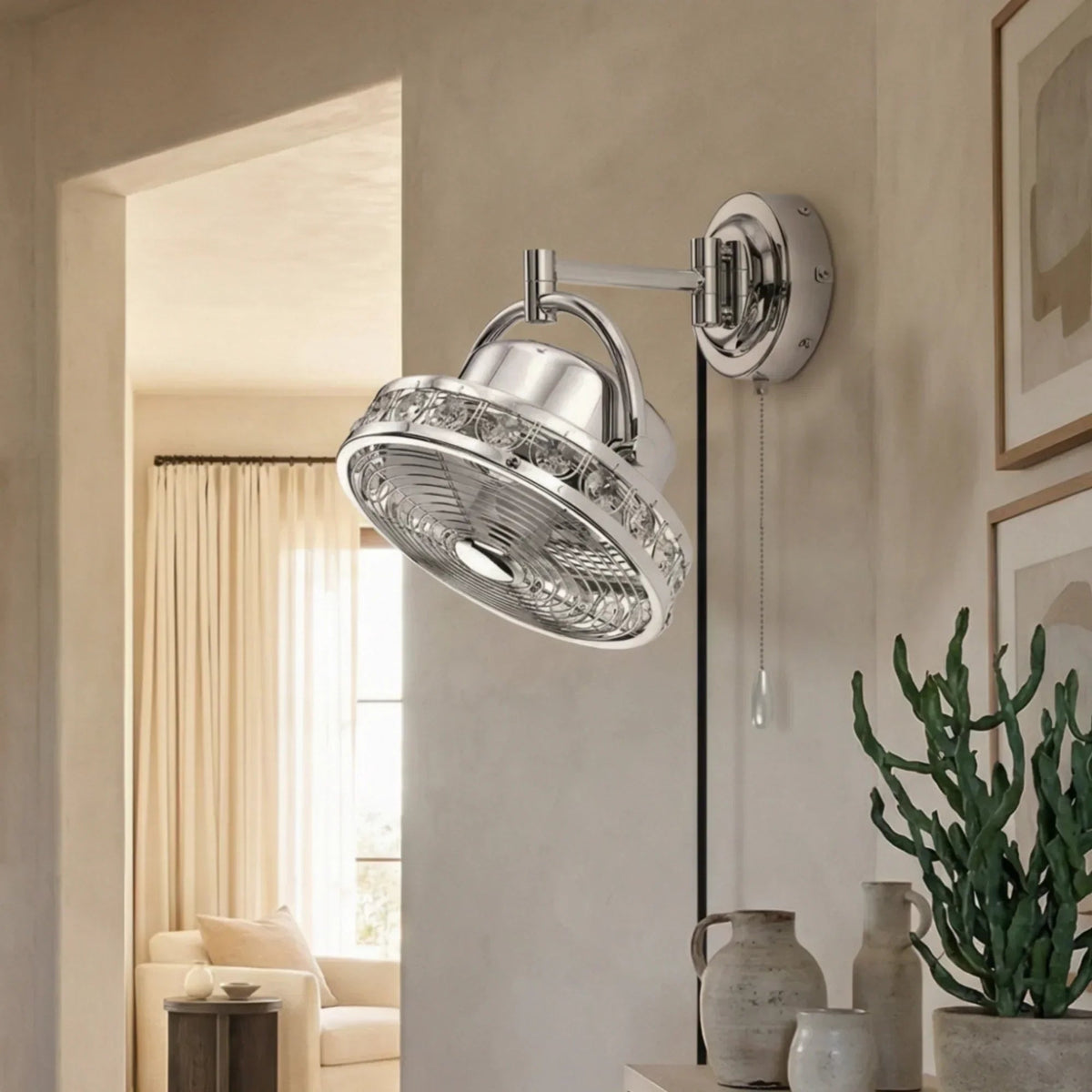 Parrot Uncle 10-Inch Modern Small Ceiling Fan with Pull Chain
