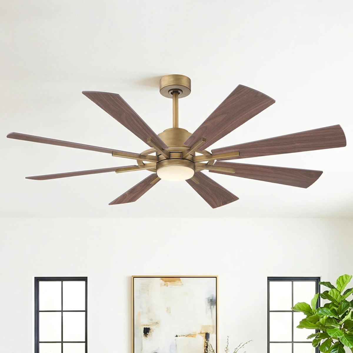 Parrot Uncle 60-Inch Oretha Windmill DC Ceiling Fan with LED Lighting