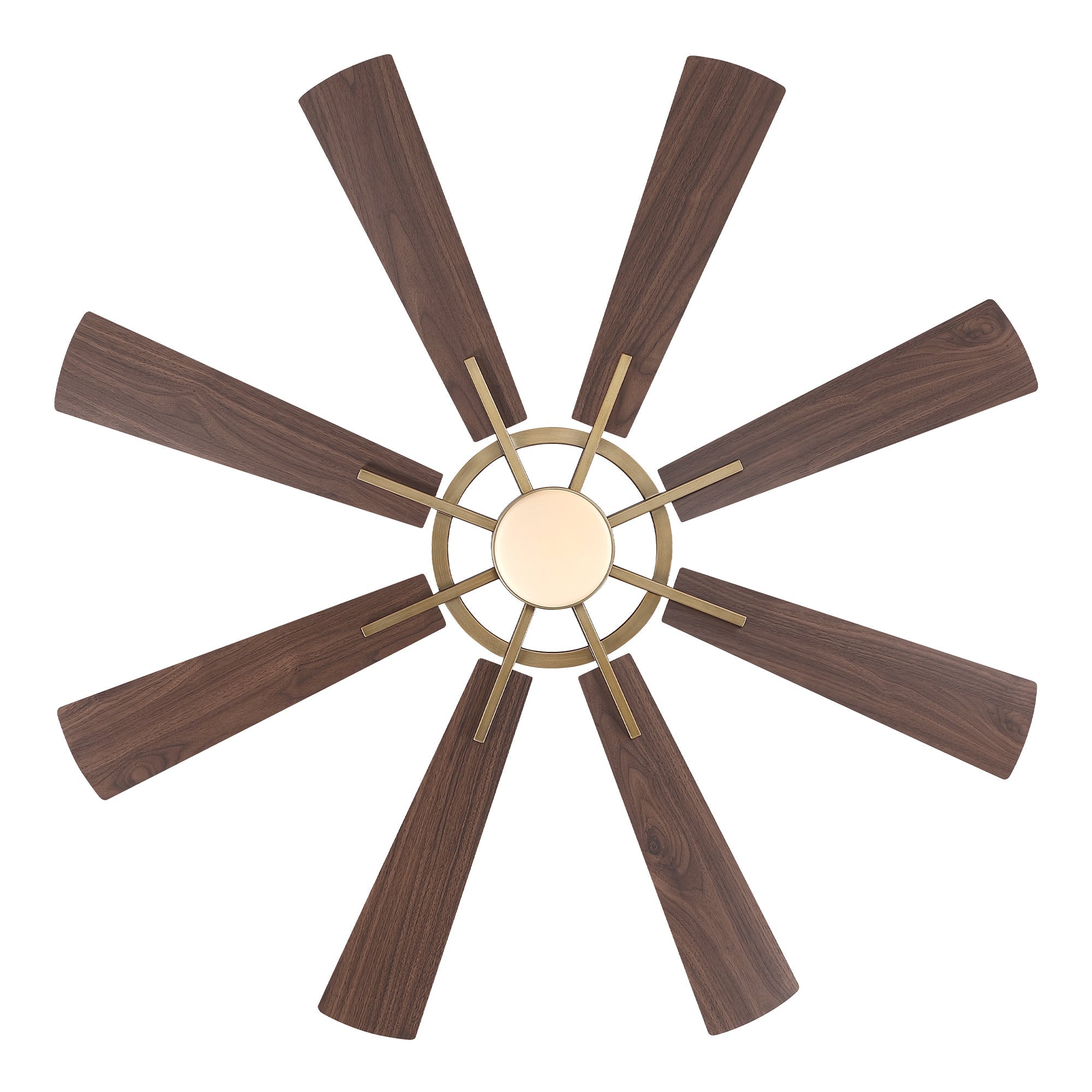 60-inch ceiling fan with golden blades and central LED light