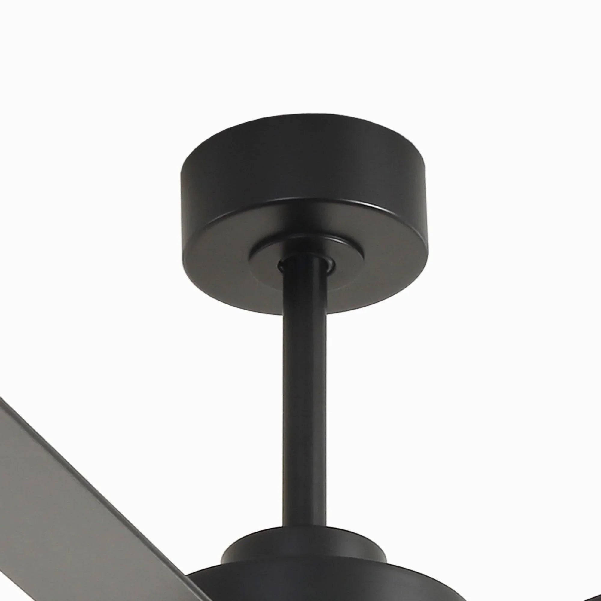 Black ceiling fan downrod and round canopy cover