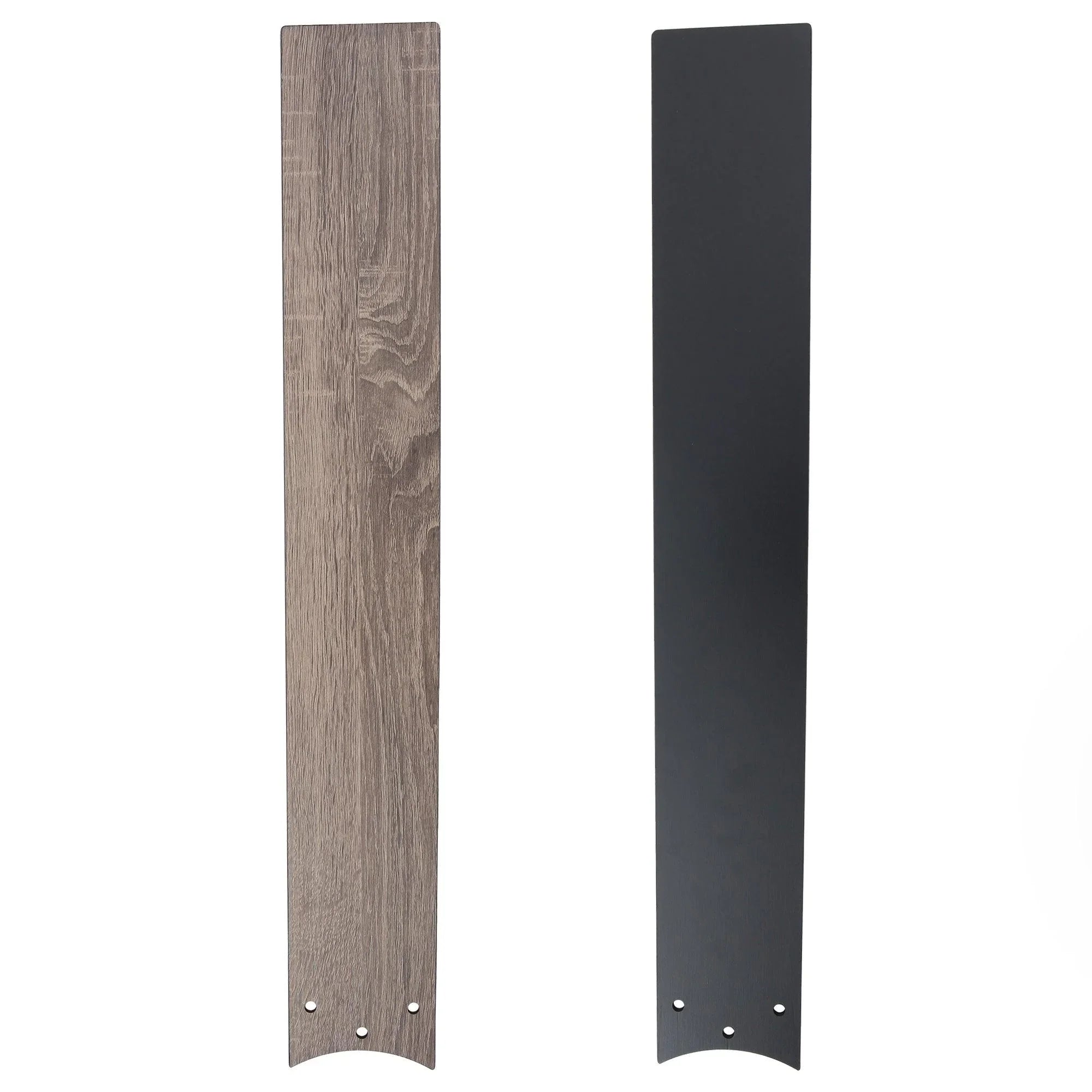 Reversible fan blade set: light wood grain side and dark matte side