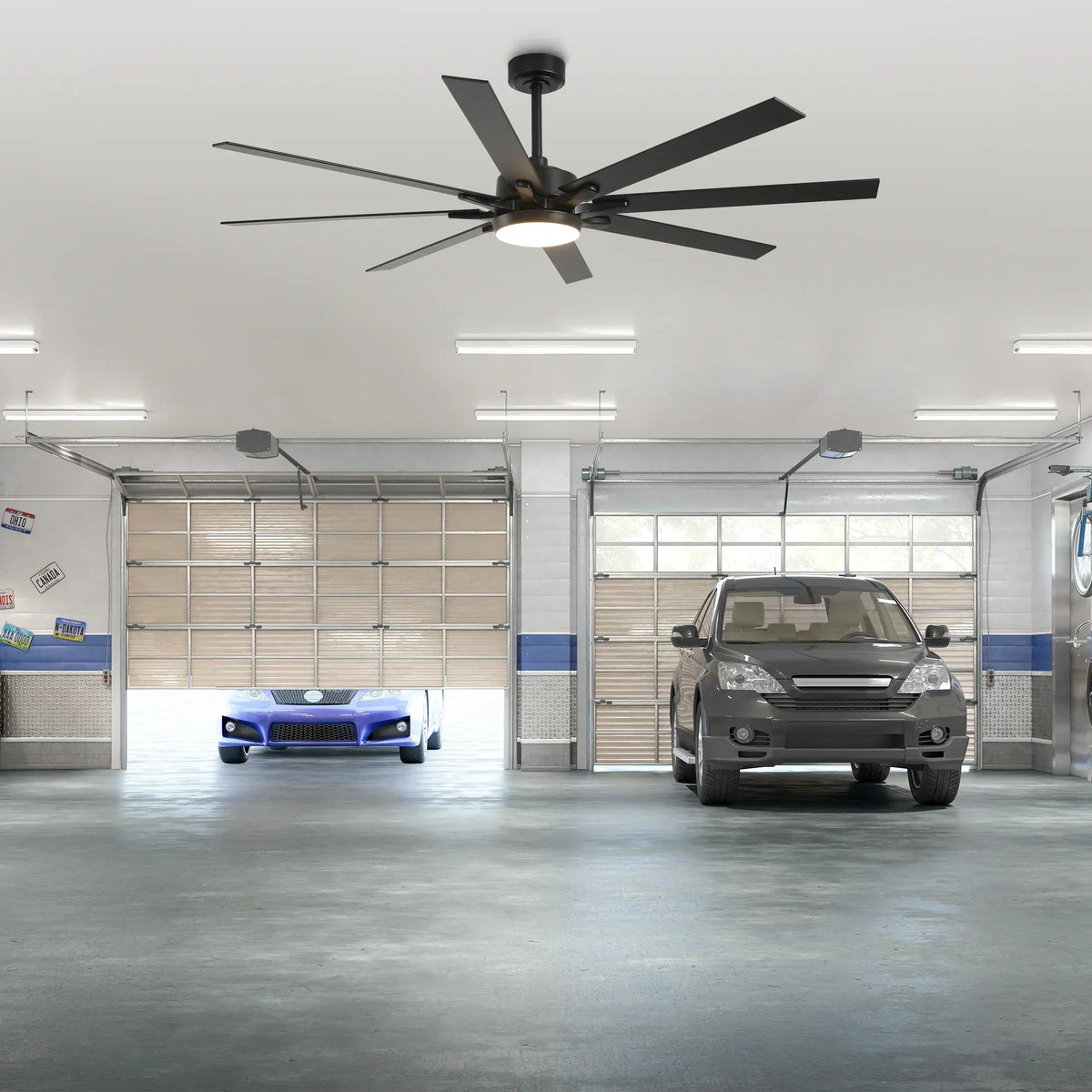 Parrot Uncle 65-Inch Teresa Modern Double-Sided Blades Ceiling Fan with Remote Control and LED Light