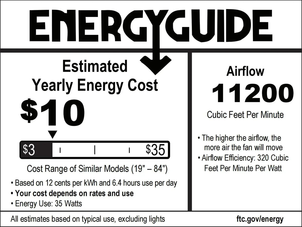 Parrot Uncle 84-Inch 100-Inch Silent Storm Extra Large Ceiling Fan with Remote Control