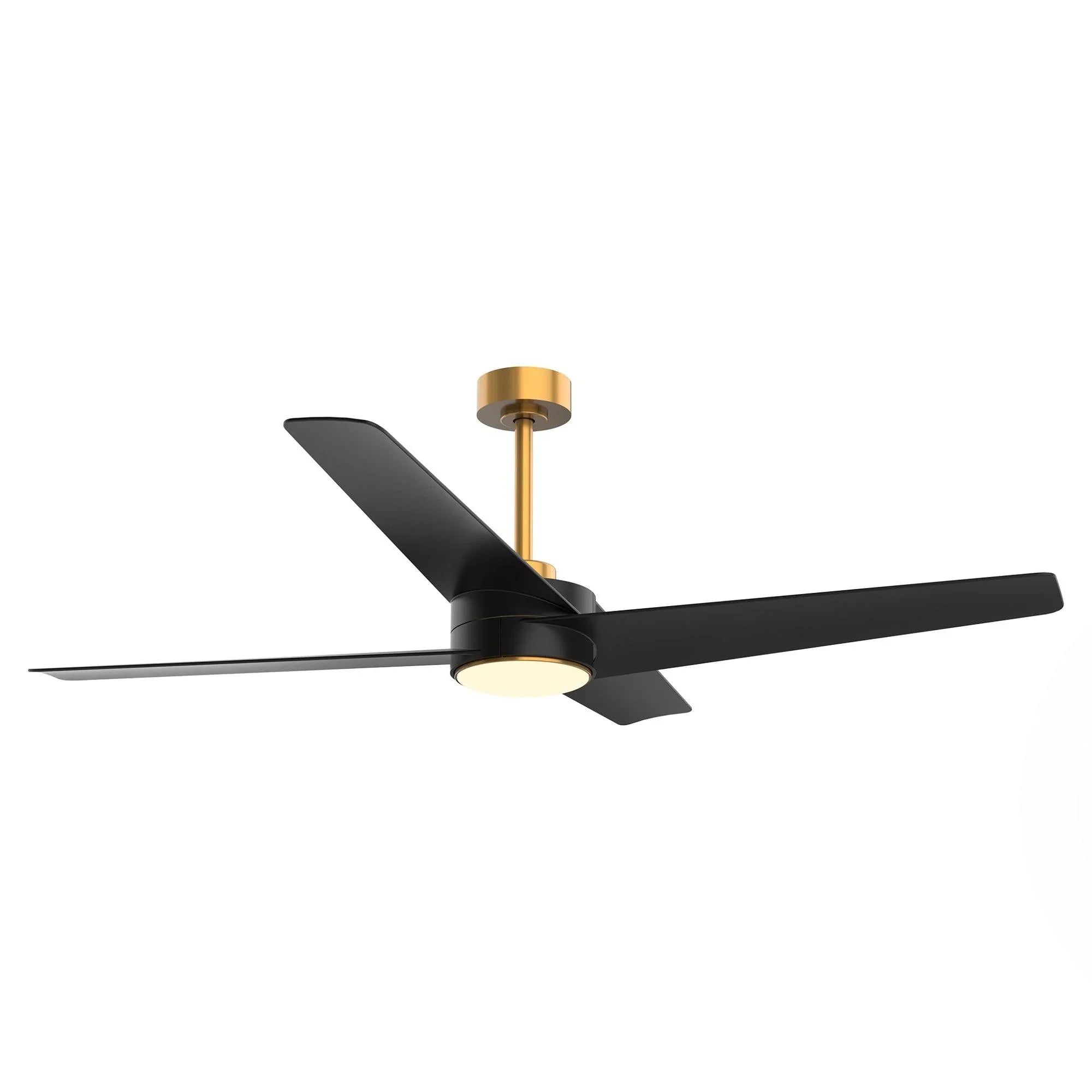 Parrot Uncle 60-Inch Parvez Modern DC Motor Downrod Mount Reversible Ceiling Fan with Lighting and Remote Control (F8313110V)