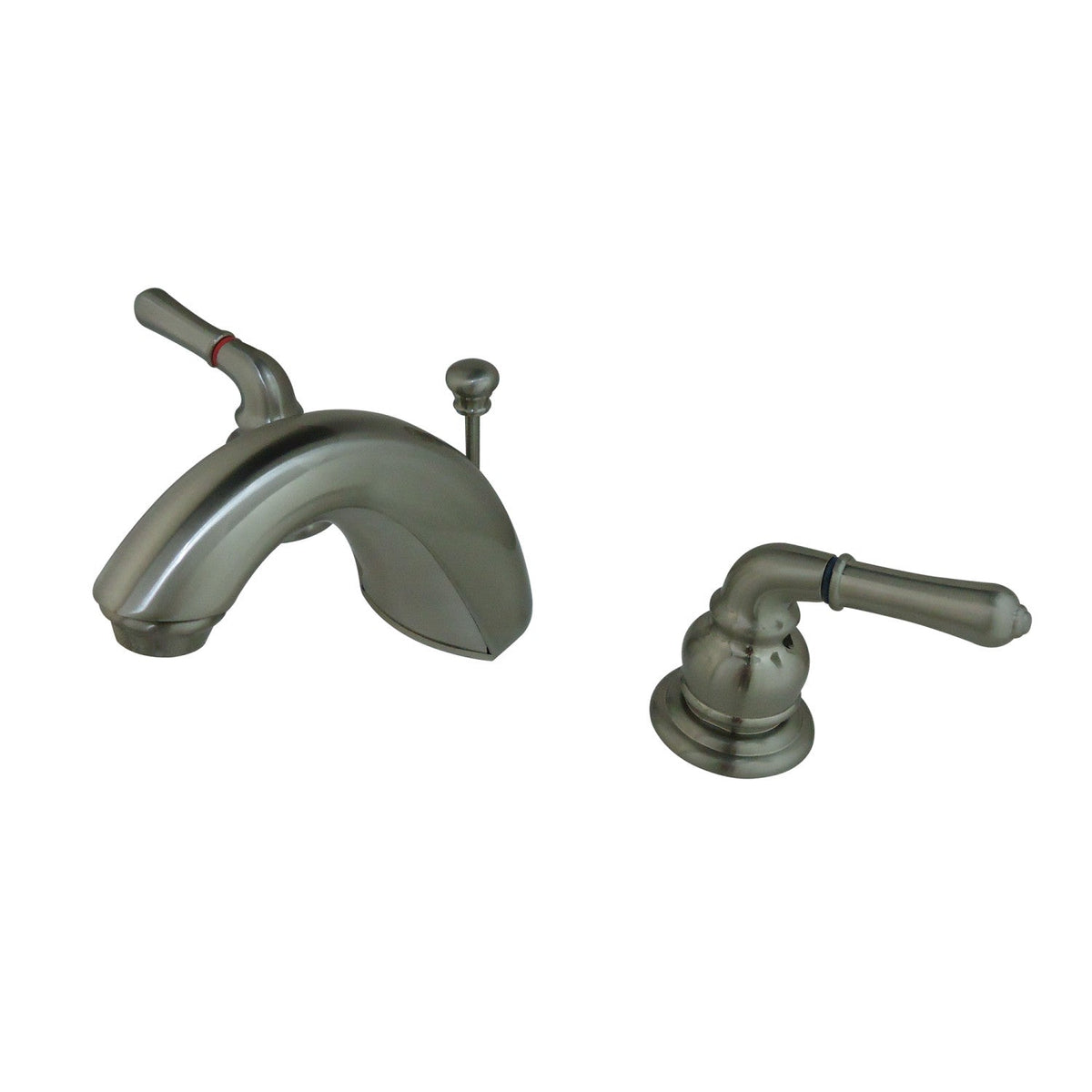 Widespread Bathroom Faucet with Pop-Up Drain in Brushed Nickel