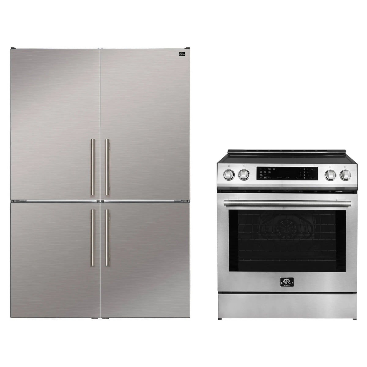 FORNO 2-Piece Appliance Package- 30-Inch Induction Range and 46.8-Inch Refrigerator in Stainless Steel (FBDL-008-01CAUS)