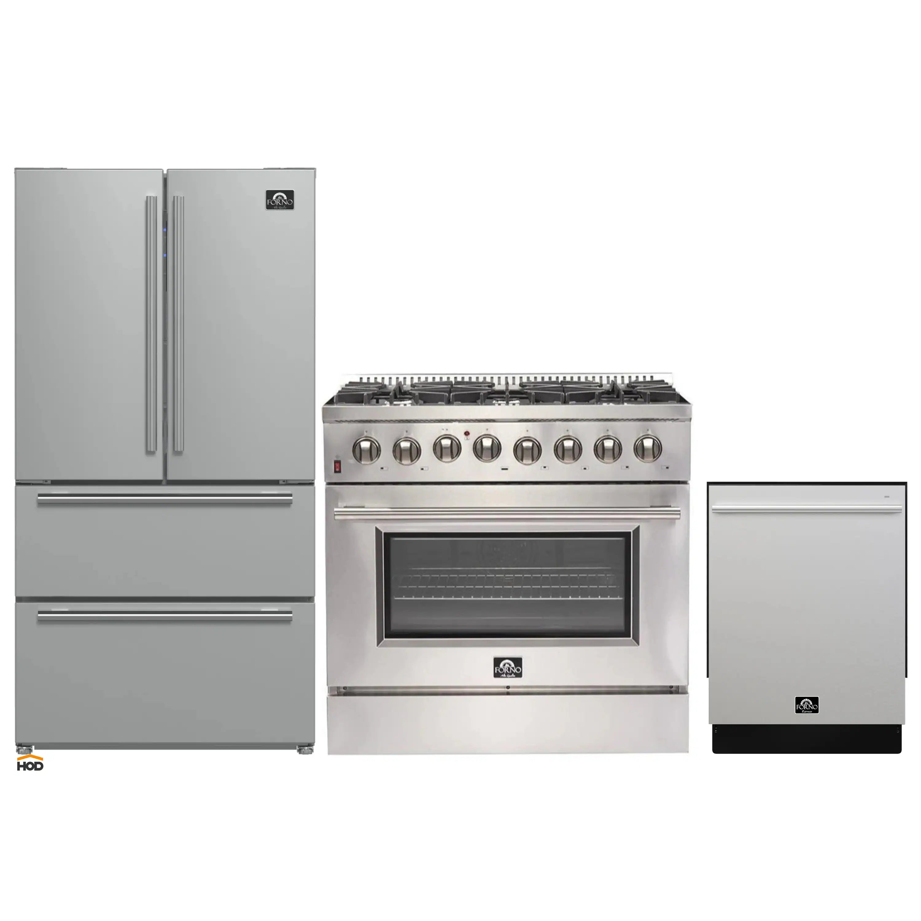 Stainless steel dual fuel range with oven window and front burner knobs