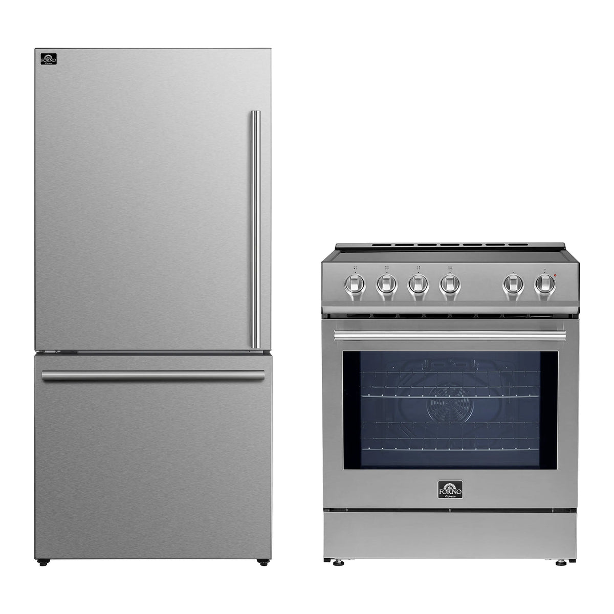 Forno 2-Piece Appliance Package - 30-Inch Induction Range and 31-Inch Refrigerator, Left Hinge in Stainless Steel (FBDL-014-02CAUS)