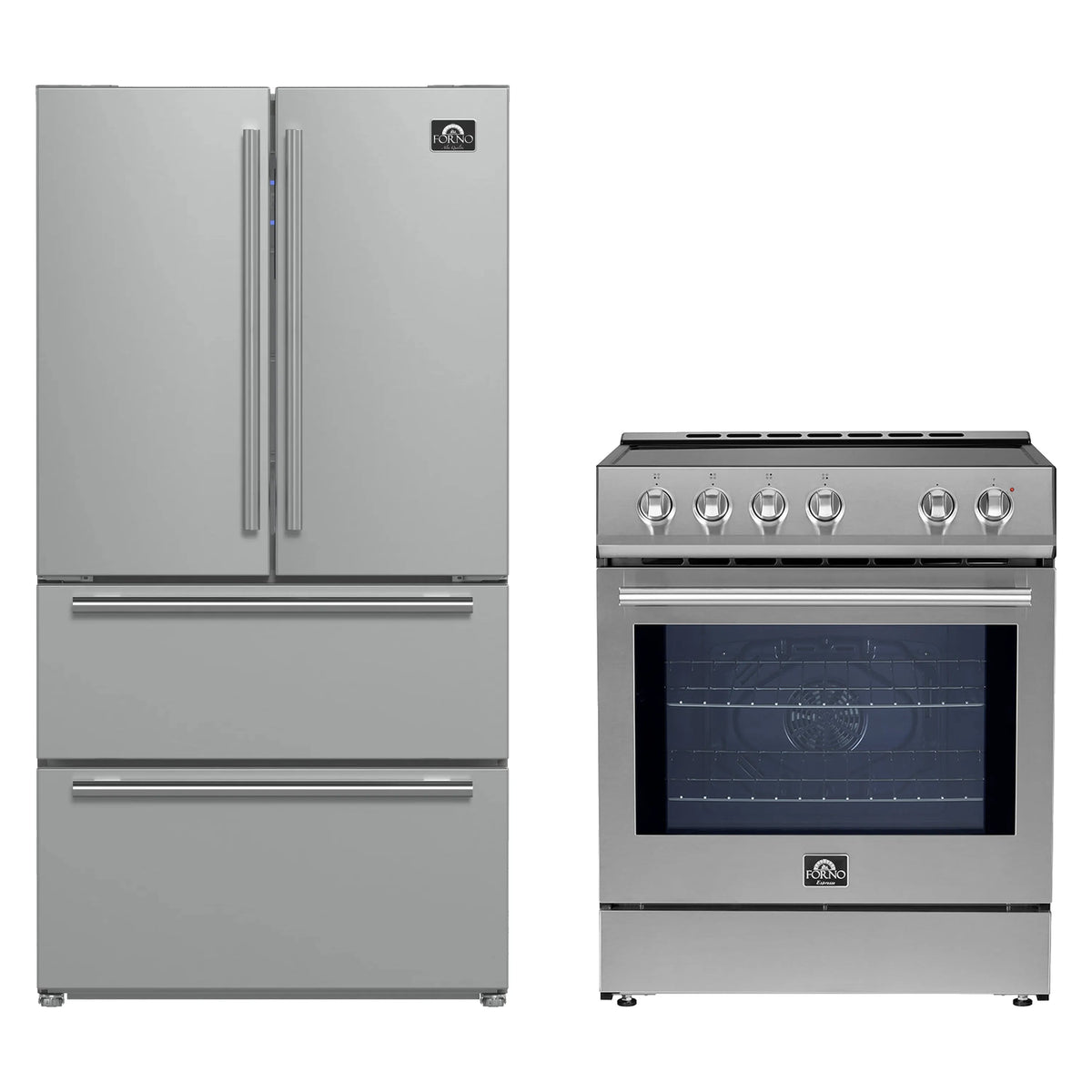 Forno 2-Piece Appliance Package - 30-Inch Induction Range and 36-Inch French Door Refrigerator in Stainless Steel (FBDL-014-03CAUS)