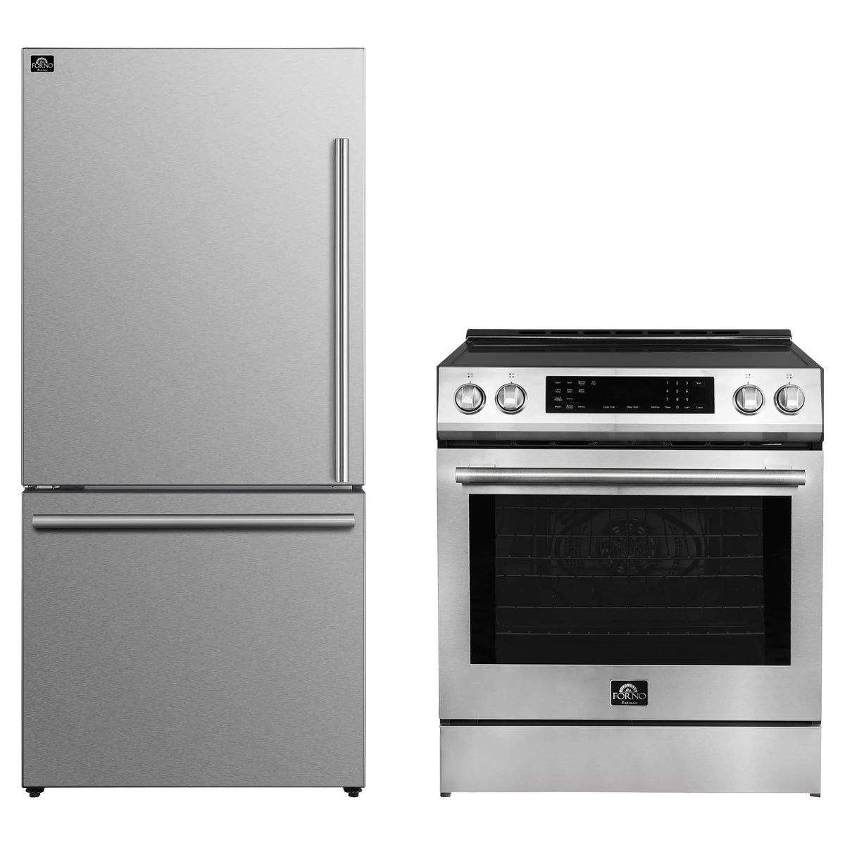 Forno 2-Piece Appliance Package - 30-Inch Induction Range and 31-Inch Refrigerator, Left Hinge in Stainless Steel (FBDL-015-02CAUS)