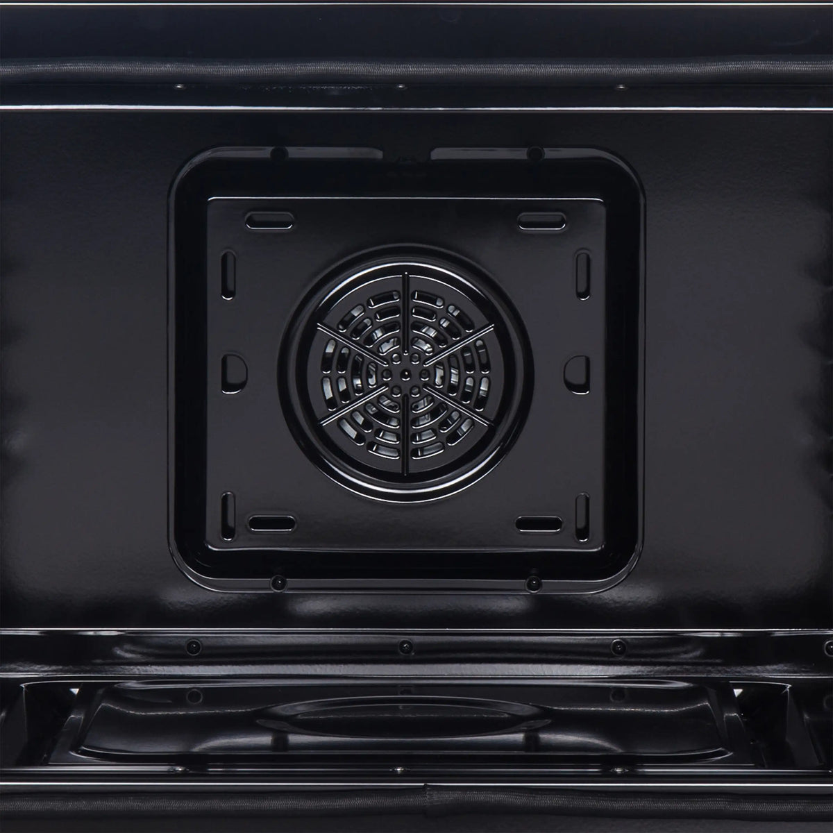 Gas rangetop burner cap and black grate support in dark finish
